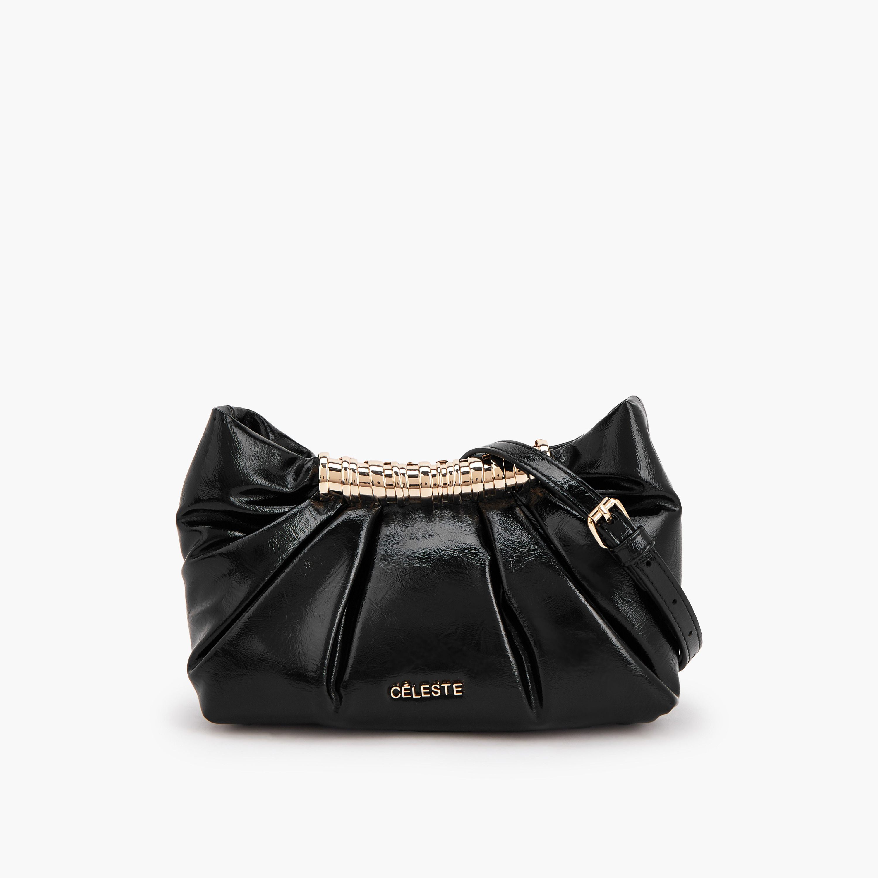 Celeste Pleated Sling Bag with Button Closure-women-bagsandwallets-handbags-image-1