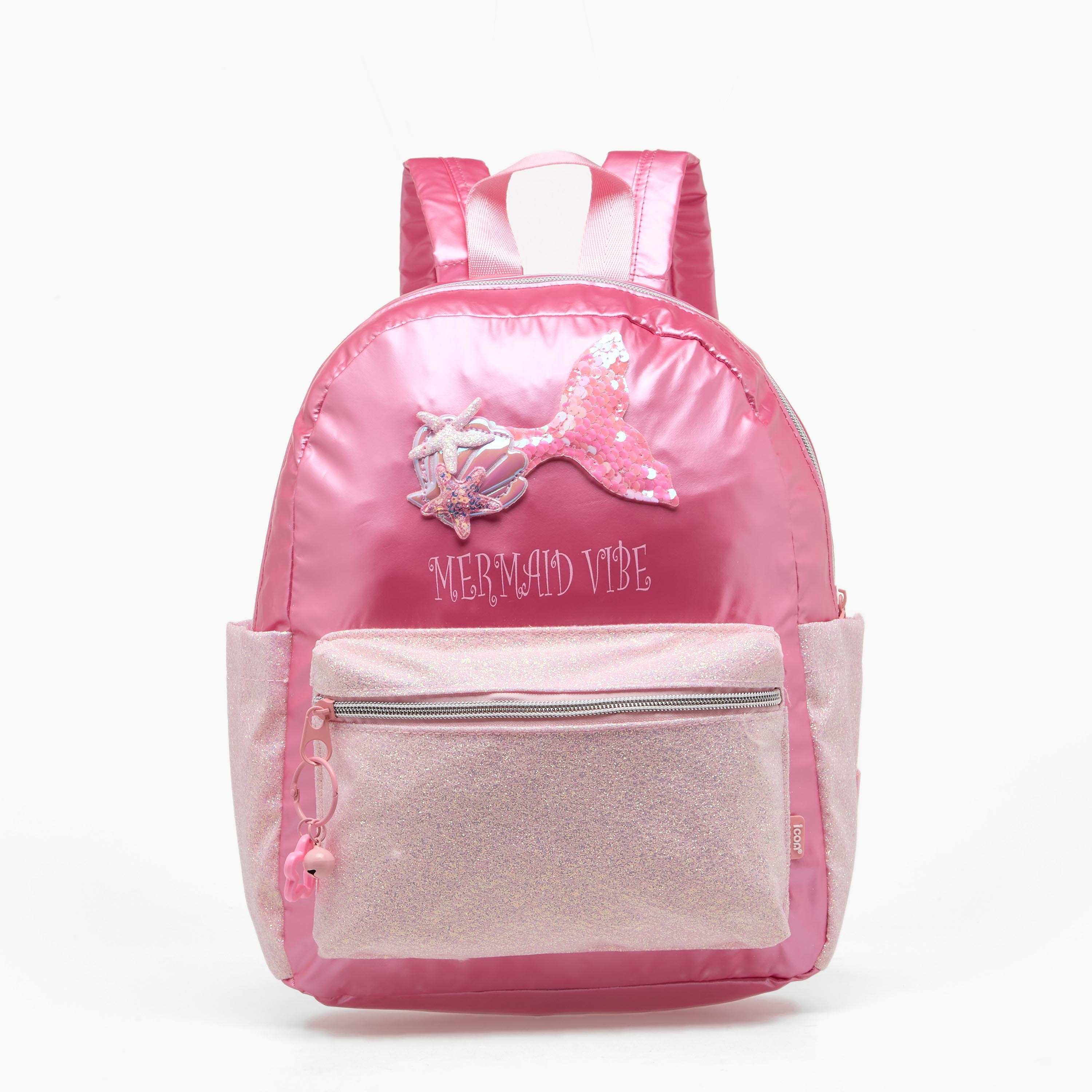 شنطة ظهر للبنات 5-8 سنوات بأحزمة كتف مبطنة وزينة حورية من آيكون - 13 بوصة-school-bagsandbackpacks-backpacks-image-1