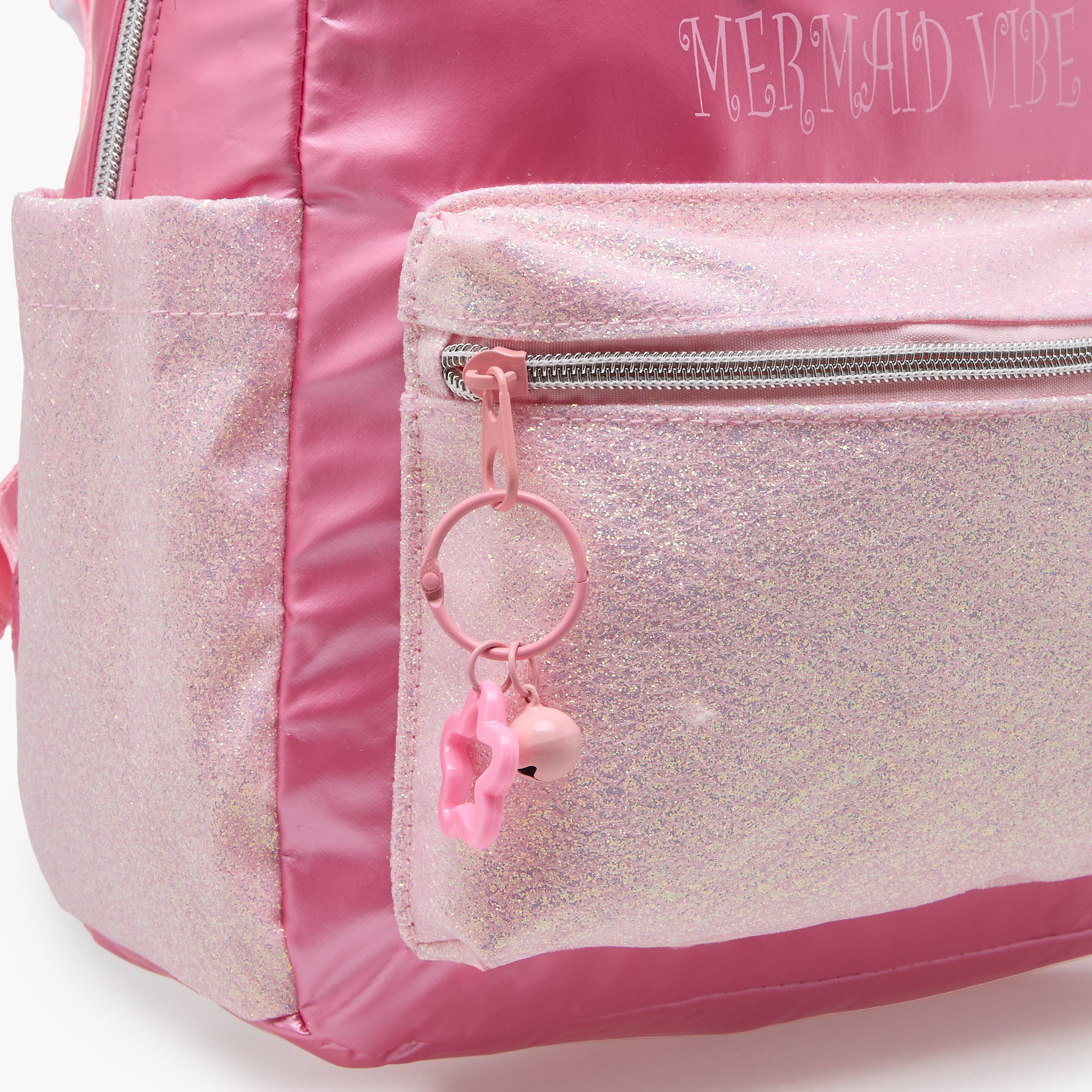 شنطة ظهر للبنات 5-8 سنوات بأحزمة كتف مبطنة وزينة حورية من آيكون - 13 بوصة-school-bagsandbackpacks-backpacks-image-3