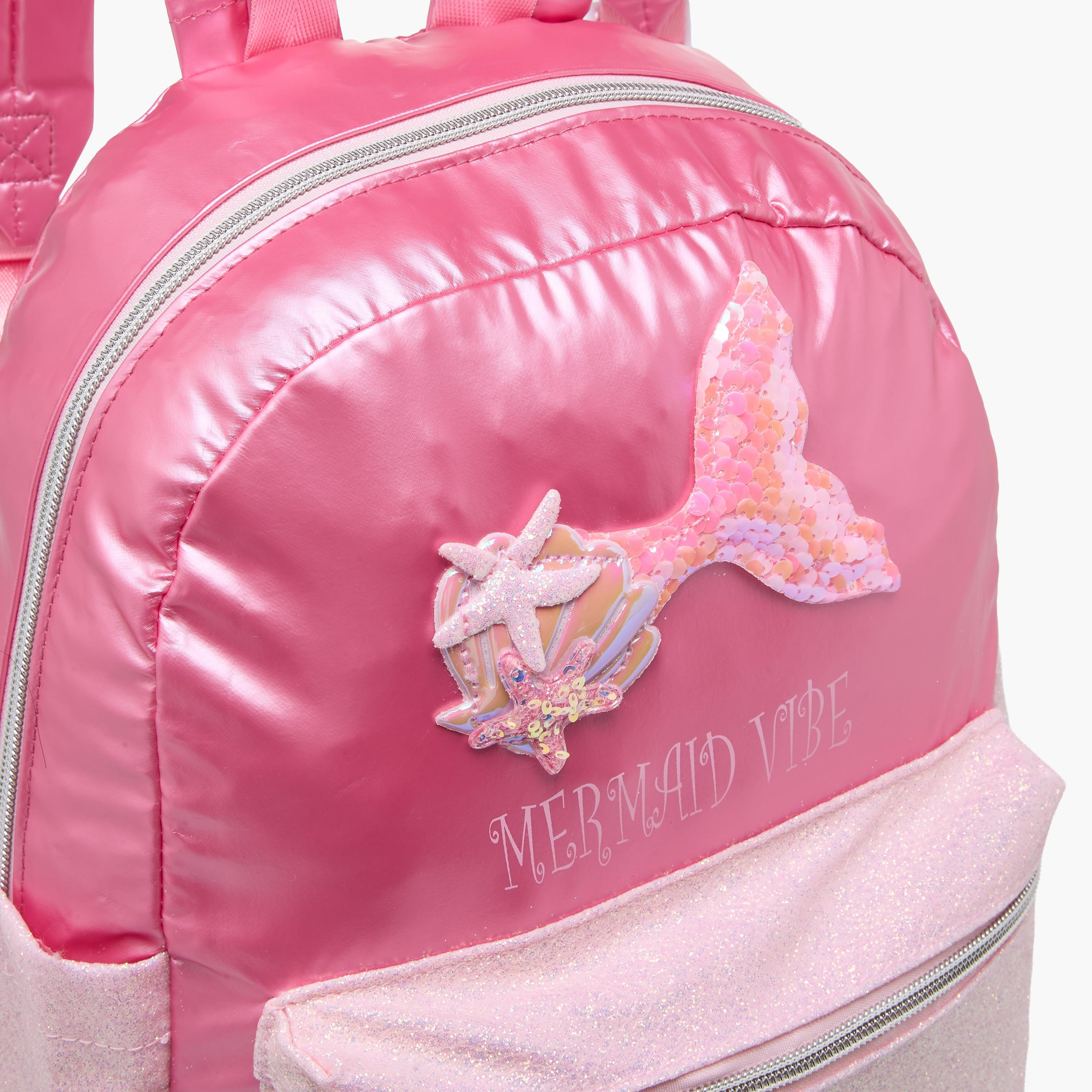 شنطة ظهر للبنات 5-8 سنوات بأحزمة كتف مبطنة وزينة حورية من آيكون - 13 بوصة-school-bagsandbackpacks-backpacks-image-2