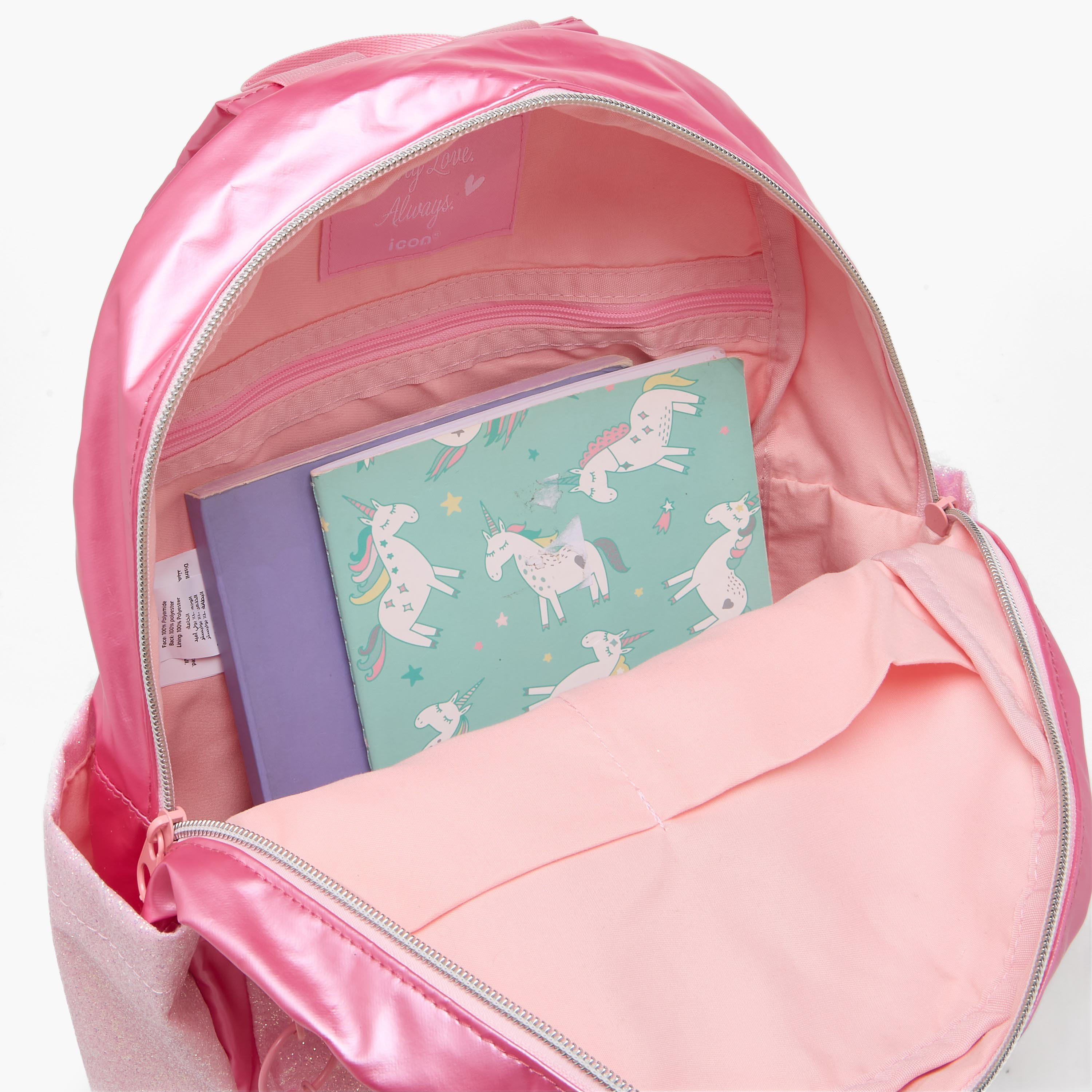 شنطة ظهر للبنات 5-8 سنوات بأحزمة كتف مبطنة وزينة حورية من آيكون - 13 بوصة-school-bagsandbackpacks-backpacks-image-4