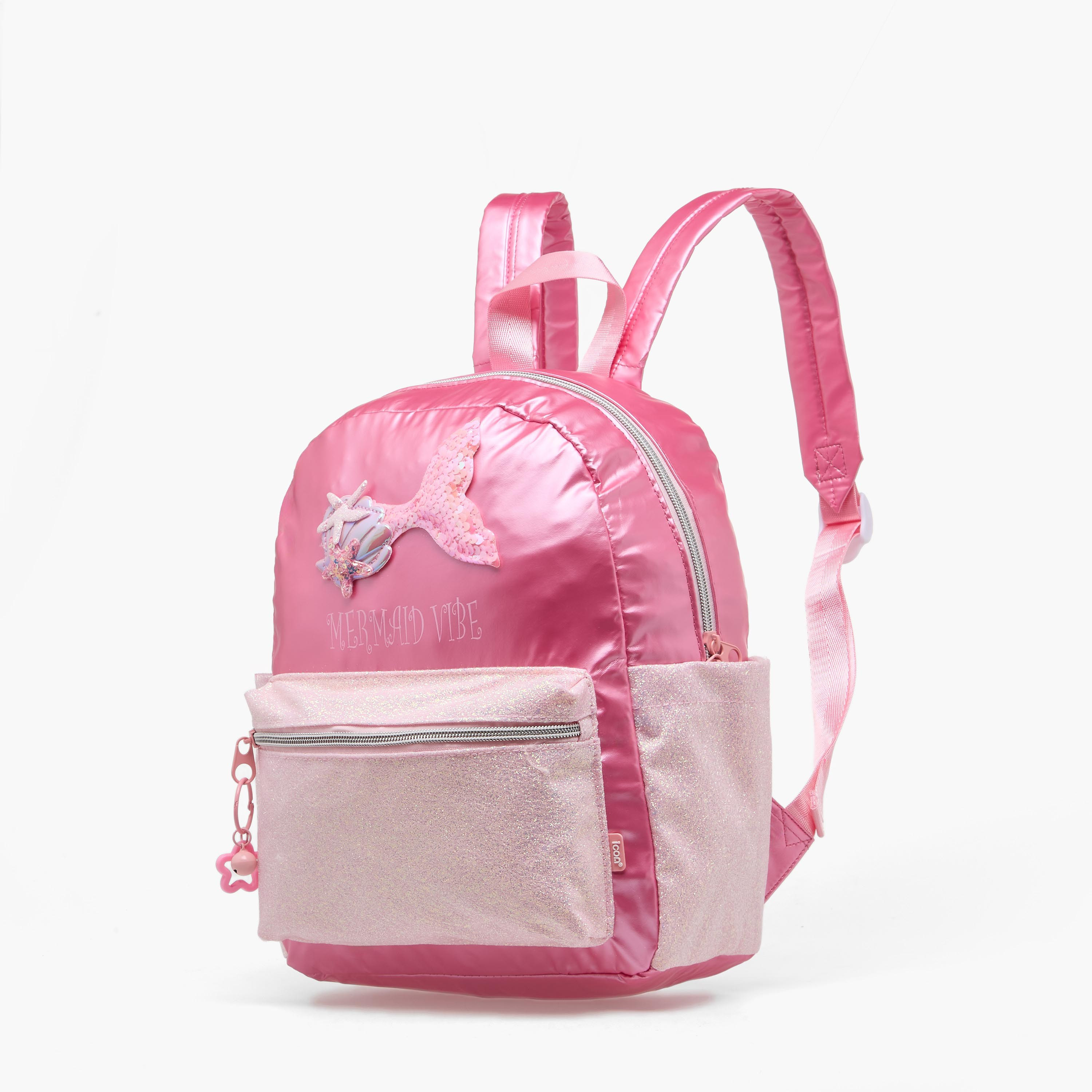 شنطة ظهر للبنات 5-8 سنوات بأحزمة كتف مبطنة وزينة حورية من آيكون - 13 بوصة-school-bagsandbackpacks-backpacks-image-5