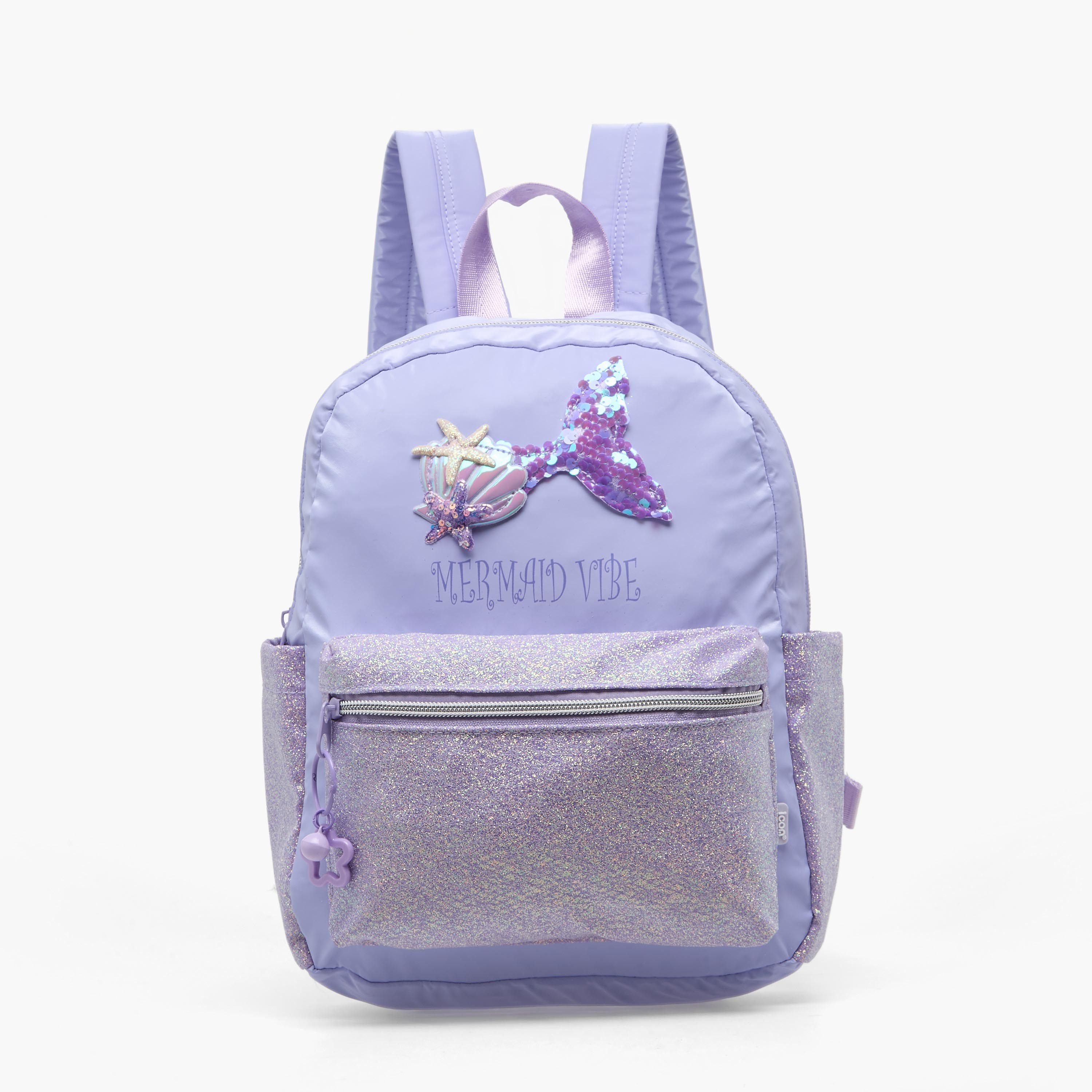 شنطة ظهر للبنات 5-8 سنوات بأحزمة كتف مبطنة وزينة حورية من آيكون - 13 بوصة-school-bagsandbackpacks-backpacks-image-1