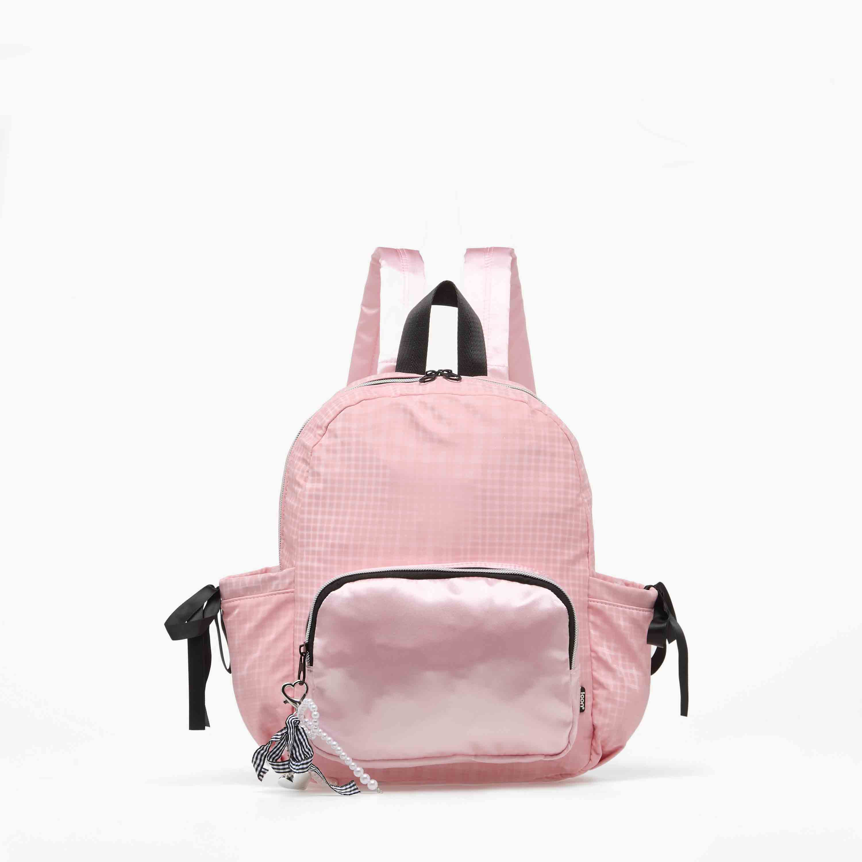 icon Checked Backpack for Girls with Padded Shoulder Straps-school-bagsandbackpacks-backpacks-image-1