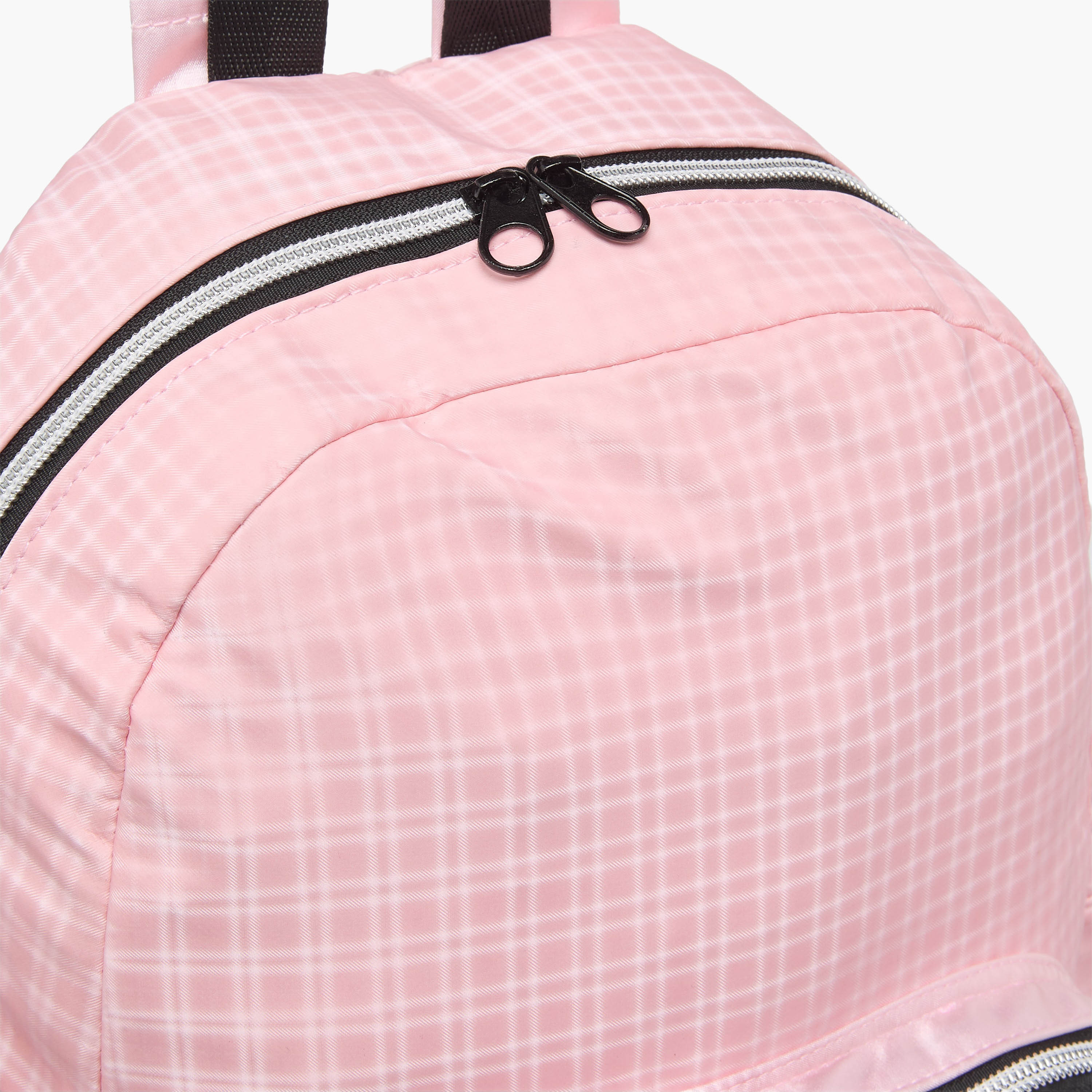 icon Checked Backpack for Girls with Padded Shoulder Straps-school-bagsandbackpacks-backpacks-image-2