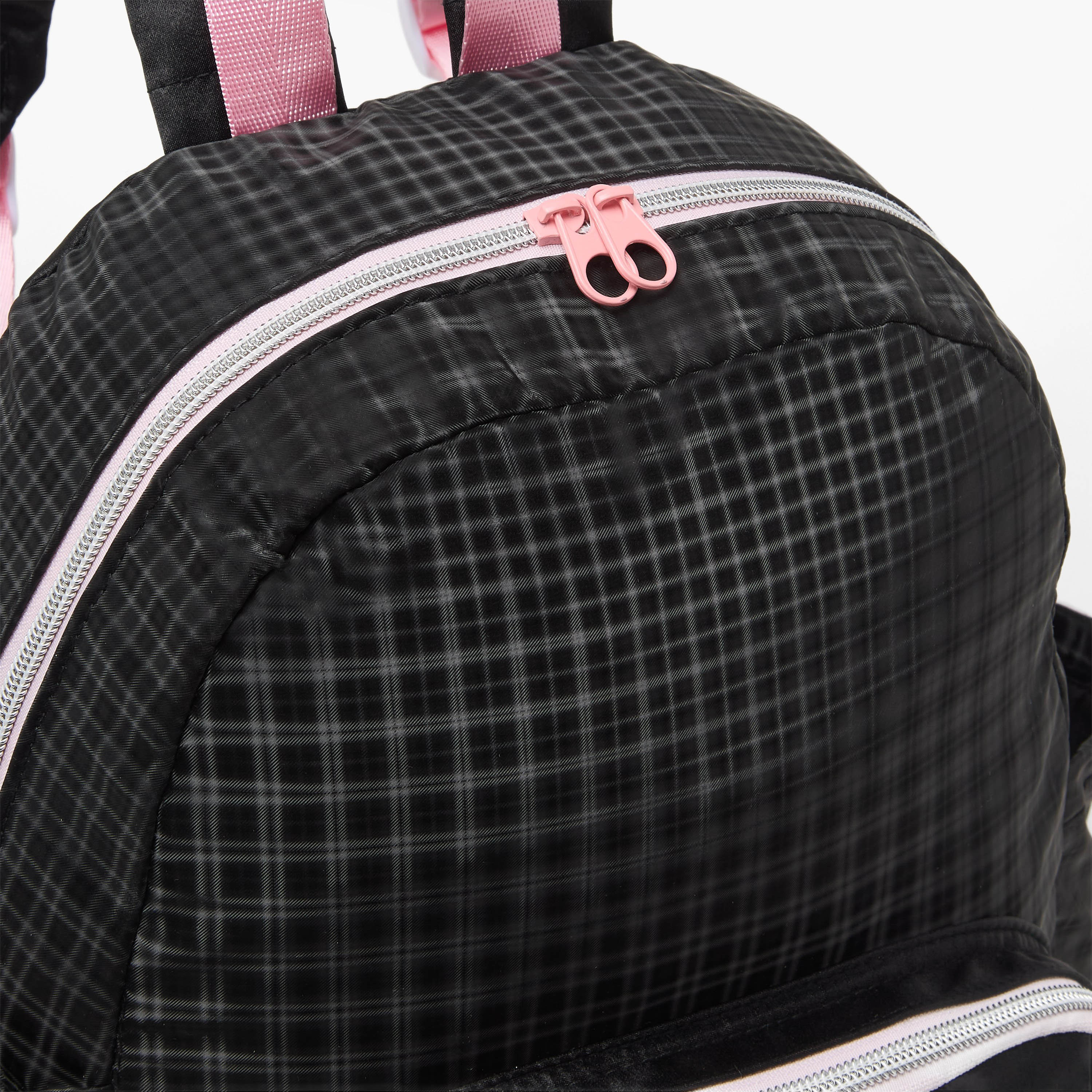 شنطة ظهر كاروهات للبنات بأحزمة كتف قابلة للتعديل من آيكون-school-bagsandbackpacks-backpacks-image-3