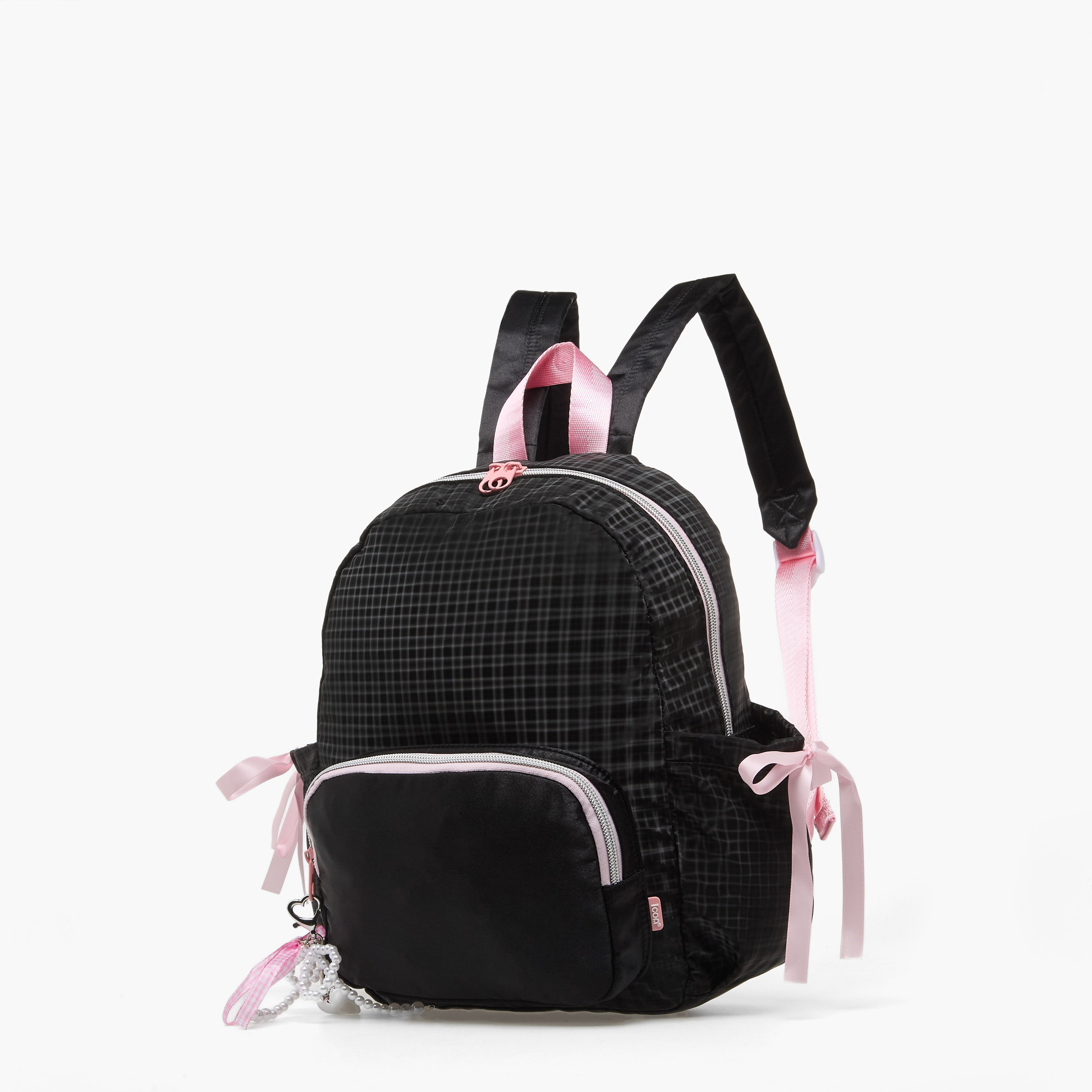 شنطة ظهر كاروهات للبنات بأحزمة كتف قابلة للتعديل من آيكون-school-bagsandbackpacks-backpacks-image-5