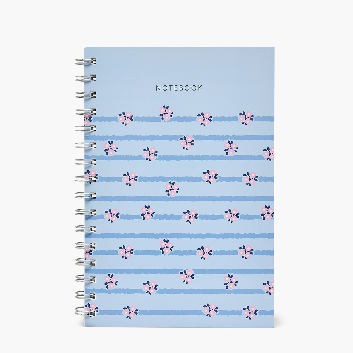 Floral Print Notebook with Spiral Binding-school-stationery-notebooks-image-1