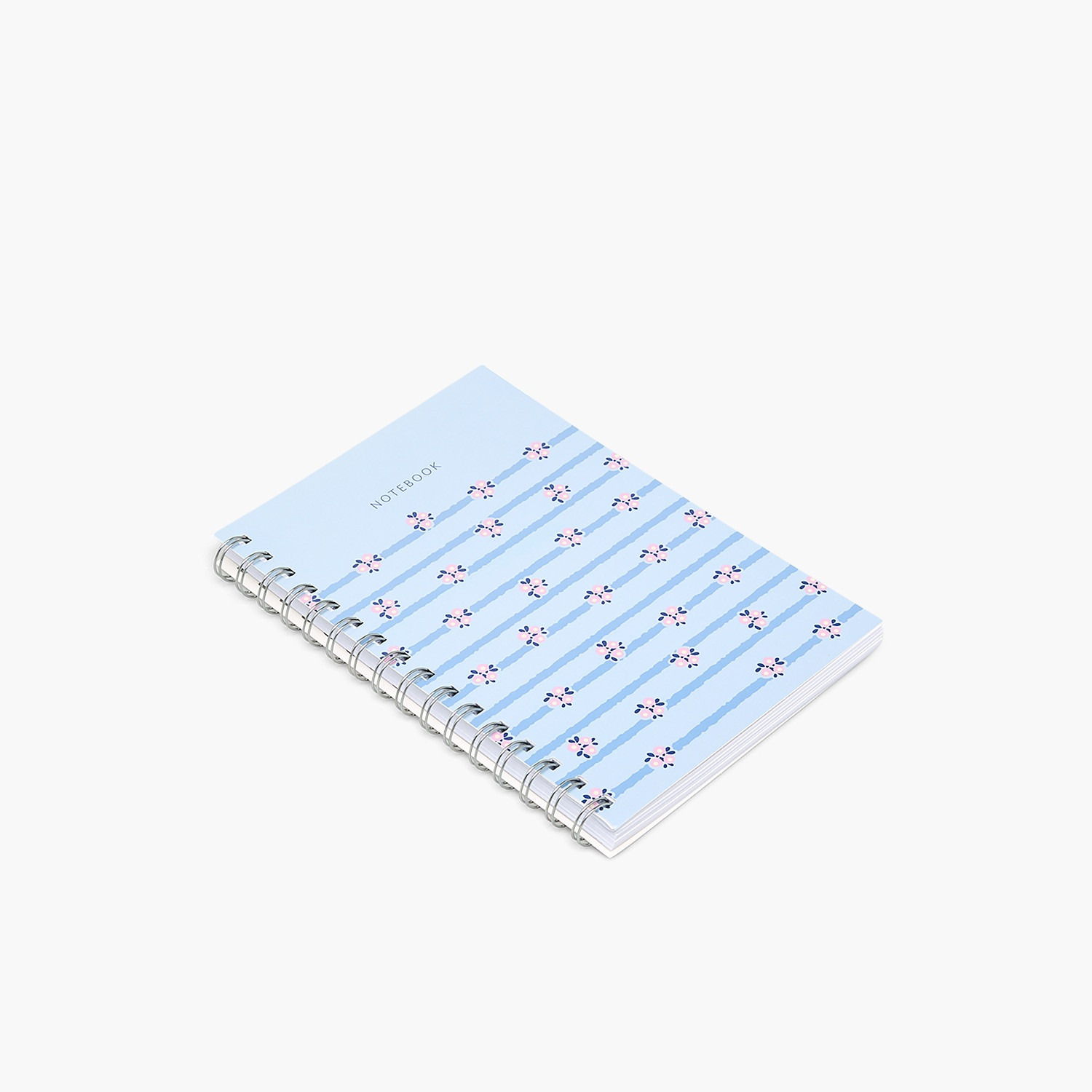Floral Print Notebook with Spiral Binding-school-stationery-notebooks-image-2