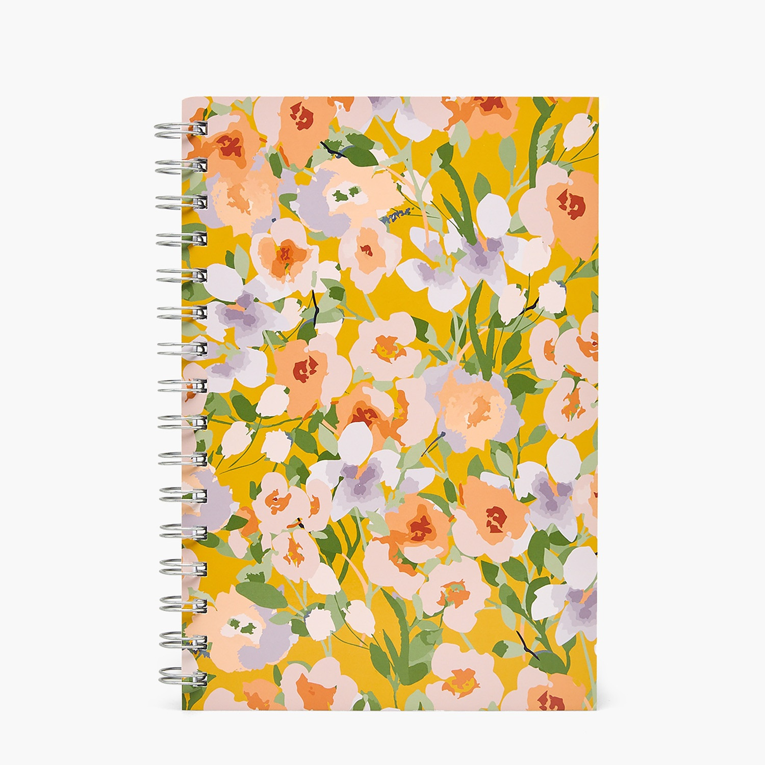 Floral Print Notebook with Spiral Binding-school-stationery-notebooks-image-1