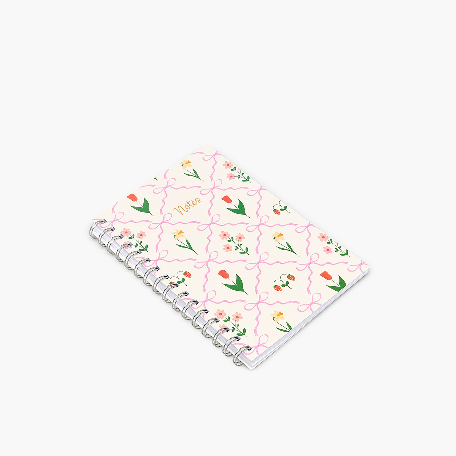 Floral Print Notebook with Spiral Binding-school-stationery-notebooks-image-2