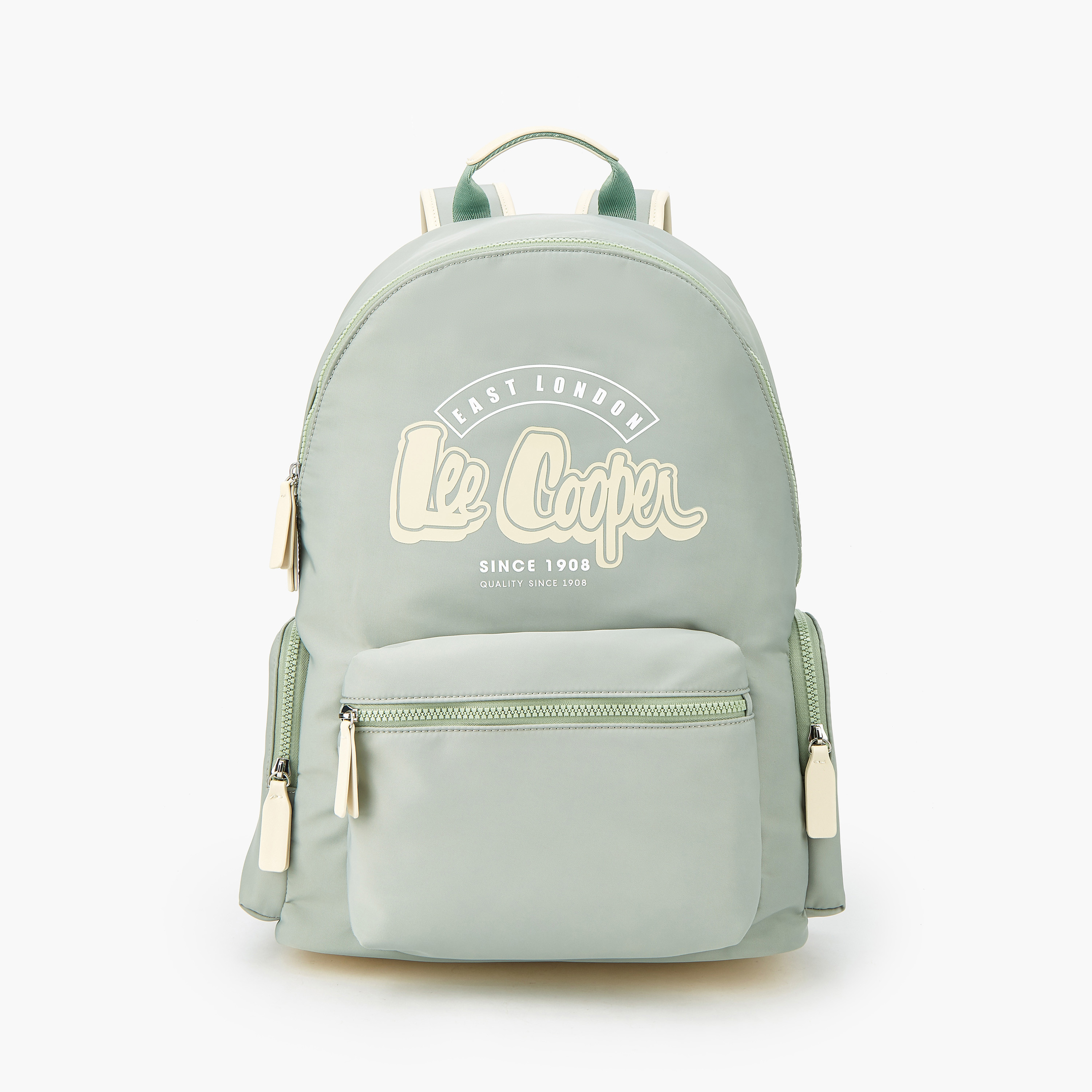 Lee Cooper Logo Print Polyester Backpack with Adjustable Straps-women-bagsandwallets-backpacks-image-1