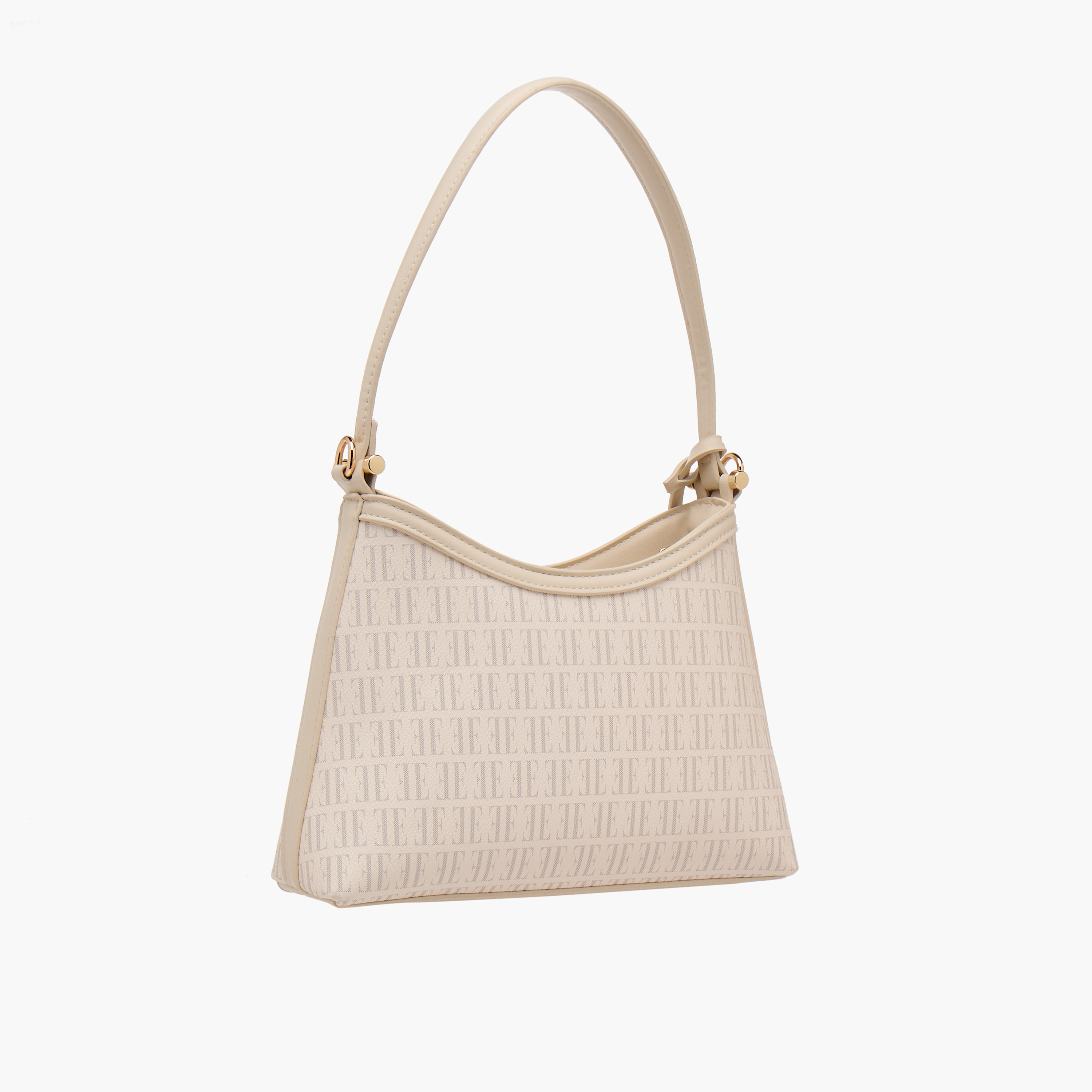 Elle Monogram Print Shoulder Bag with Detachable Strap-women-bagsandwallets-handbags-image-3