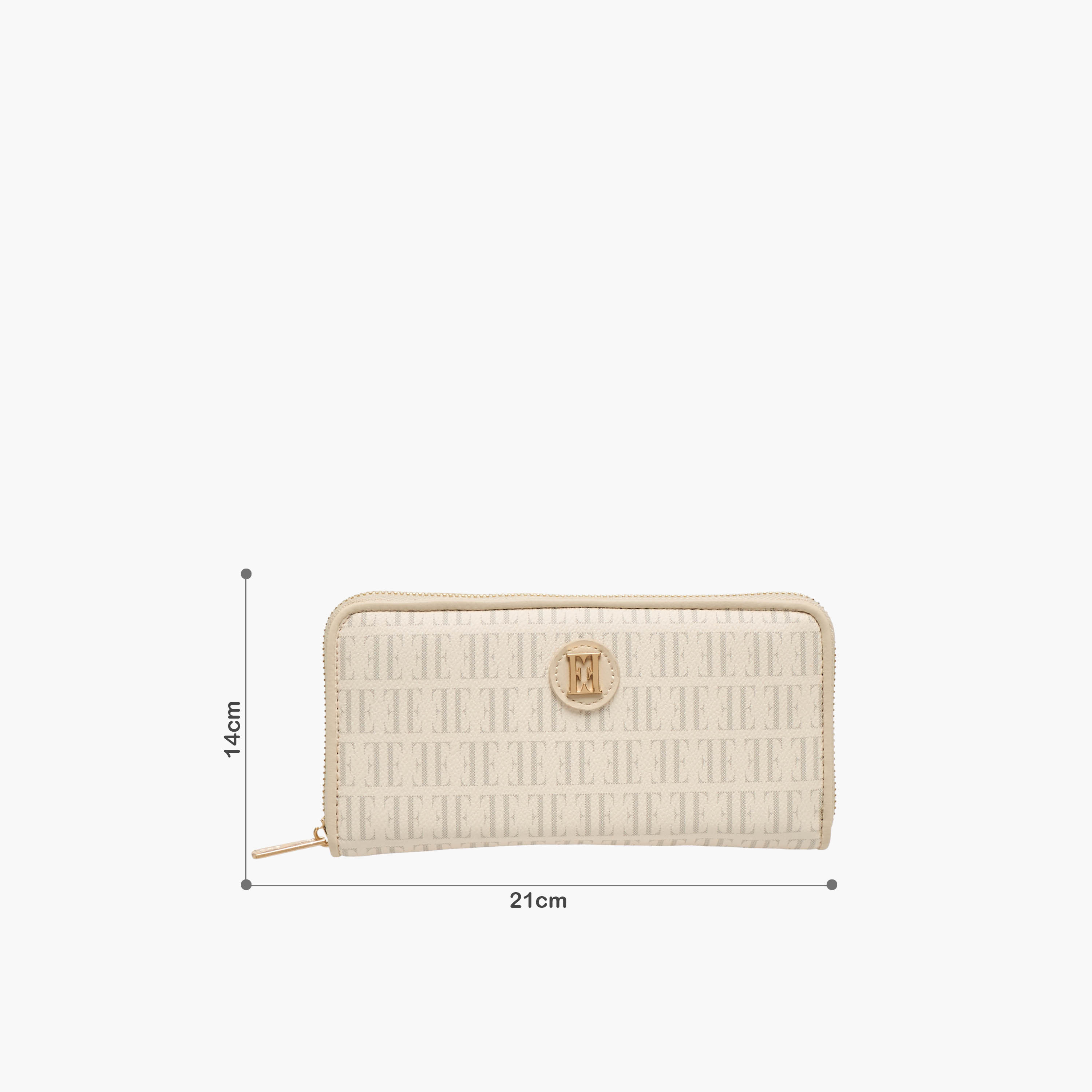 Elle Monogram Print Wallet with Zip Closure-women-bagsandwallets-wallets-image-2