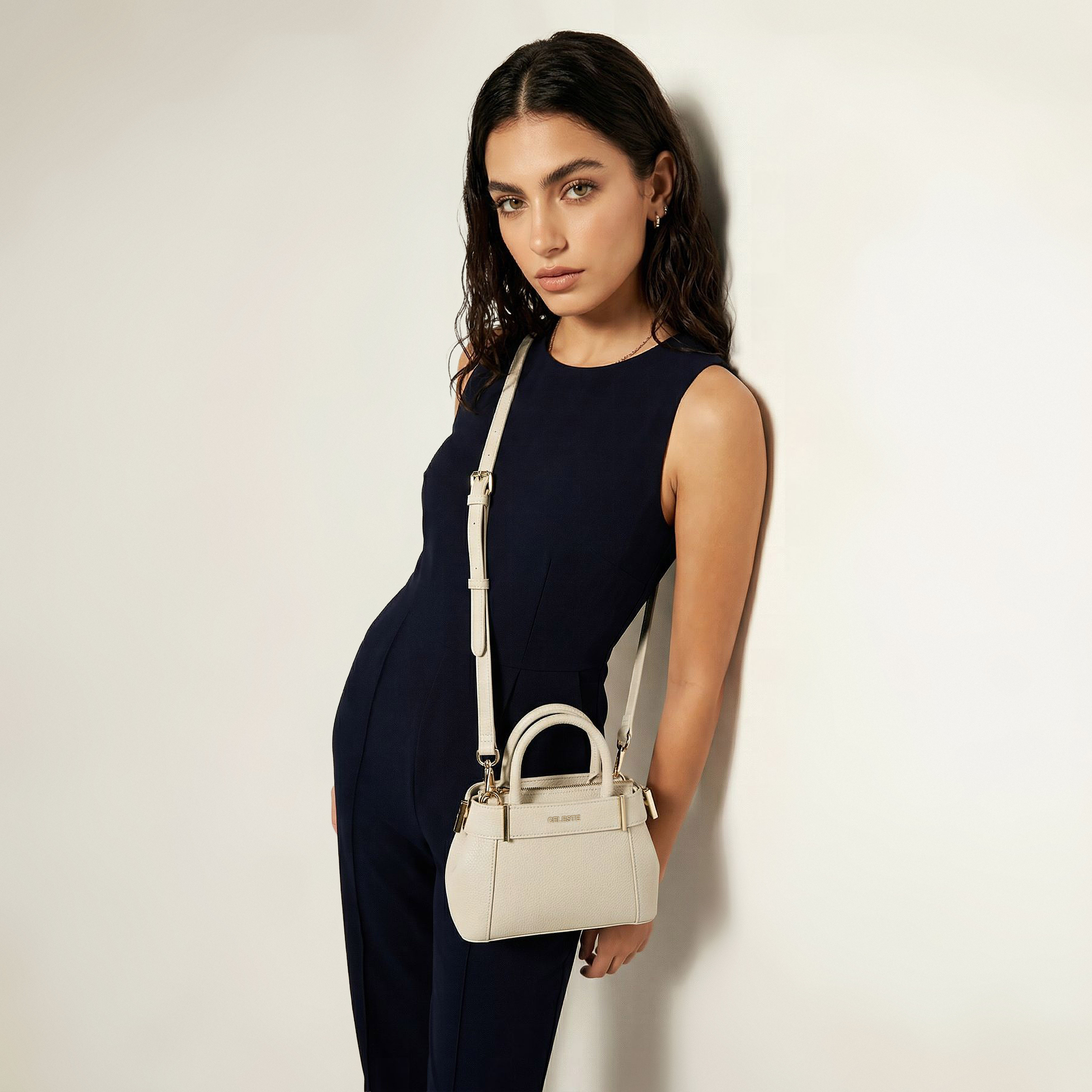 Celeste Textured Satchel Bag with Detachable Strap-women-bagsandwallets-handbags-image-1