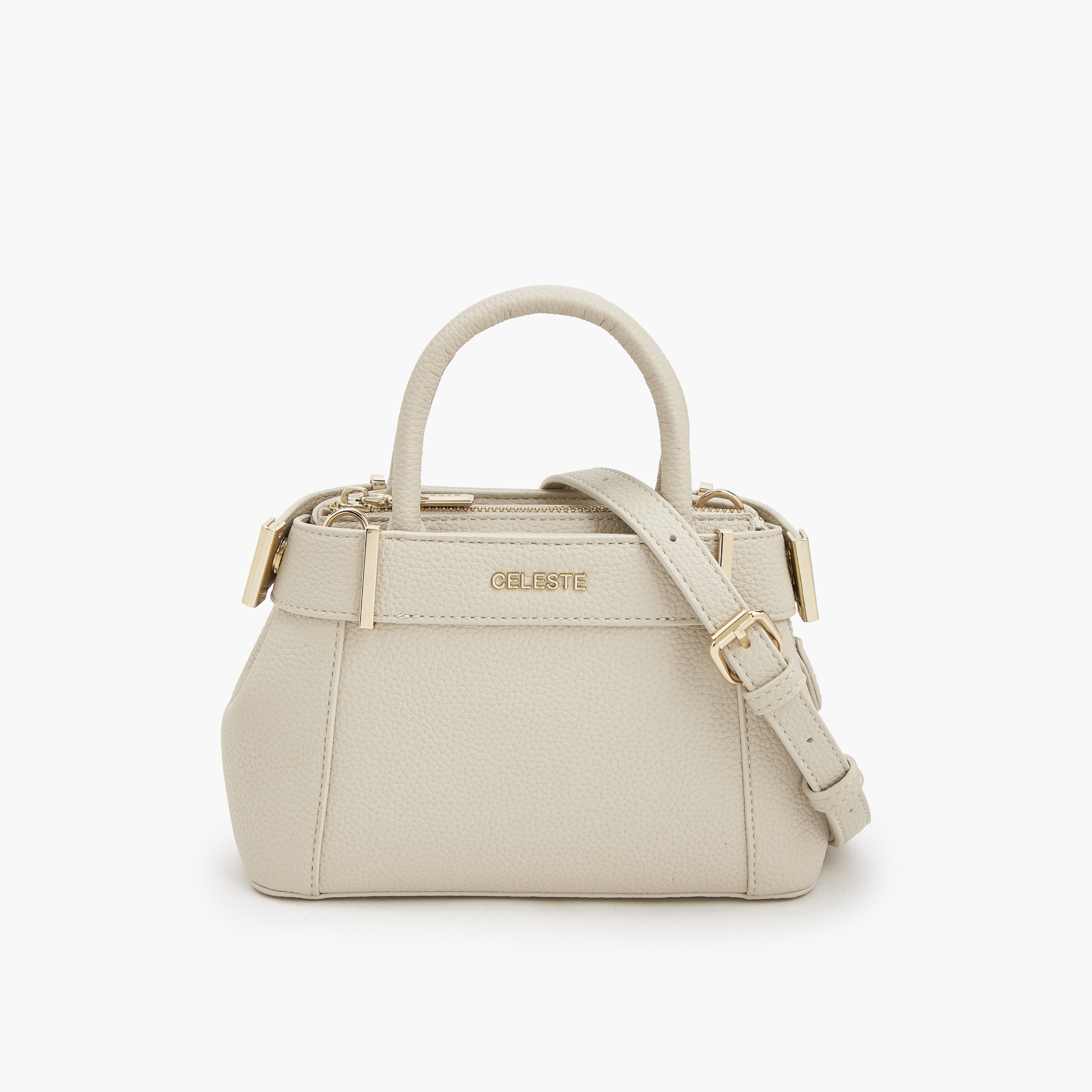 Celeste Textured Satchel Bag with Detachable Strap-women-bagsandwallets-handbags-image-2
