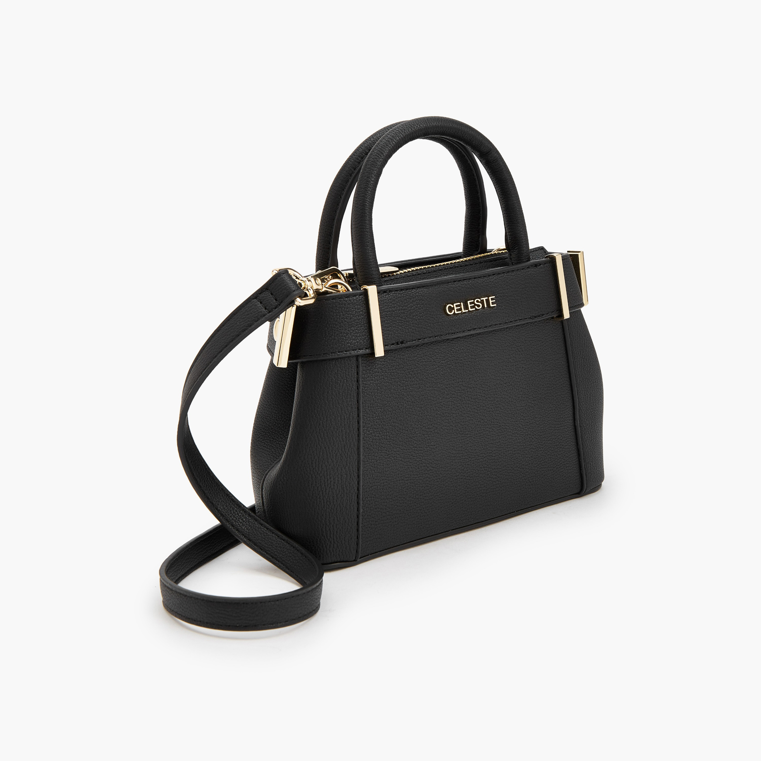 Celeste Textured Satchel Bag with Detachable Strap-women-bagsandwallets-handbags-image-4