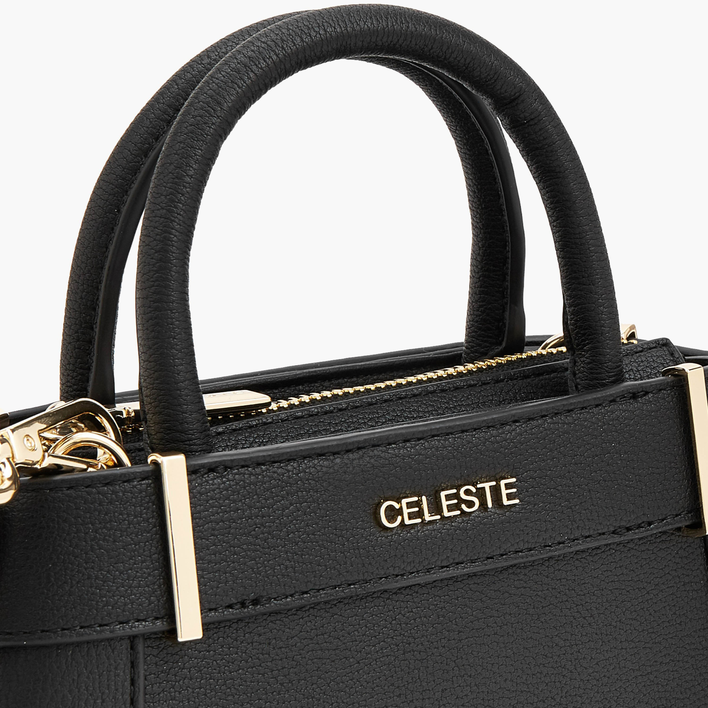 Celeste Textured Satchel Bag with Detachable Strap-women-bagsandwallets-handbags-image-5