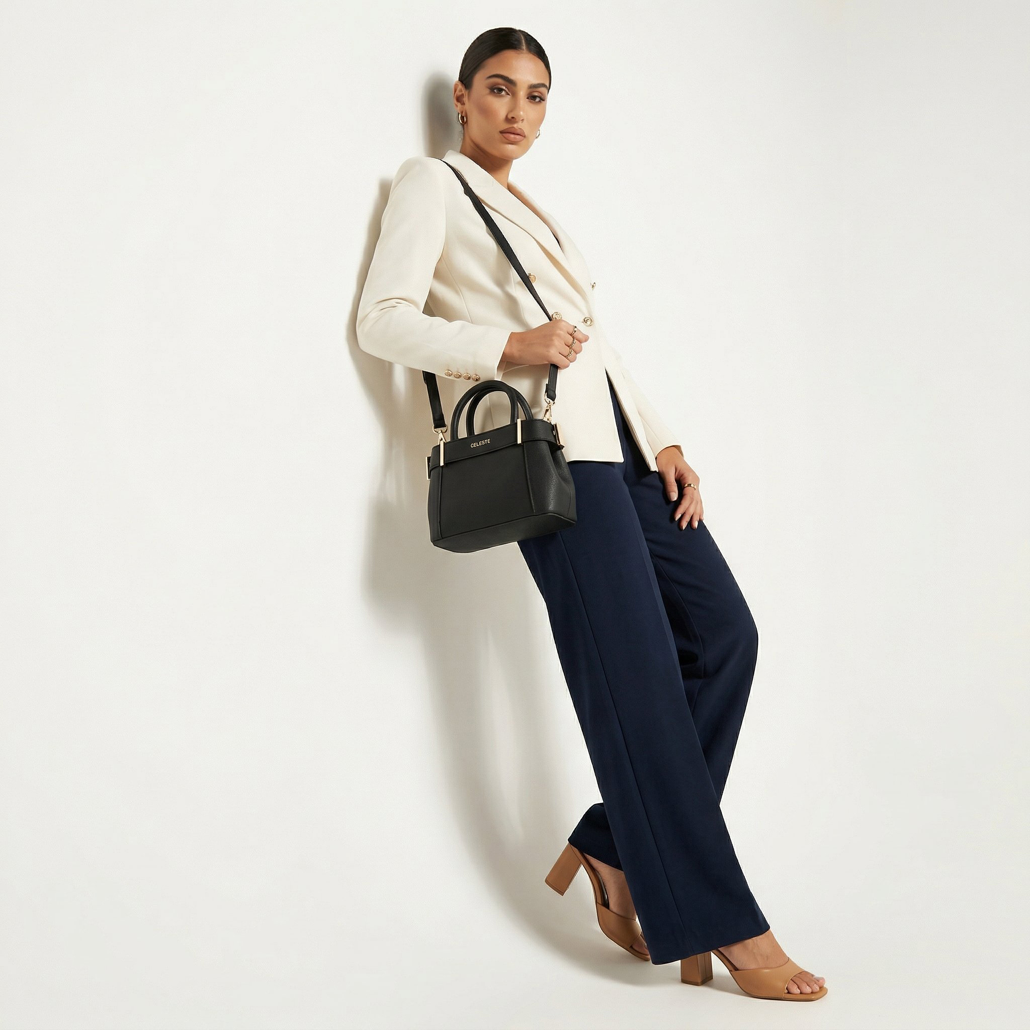 Celeste Textured Satchel Bag with Detachable Strap-women-bagsandwallets-handbags-image-8