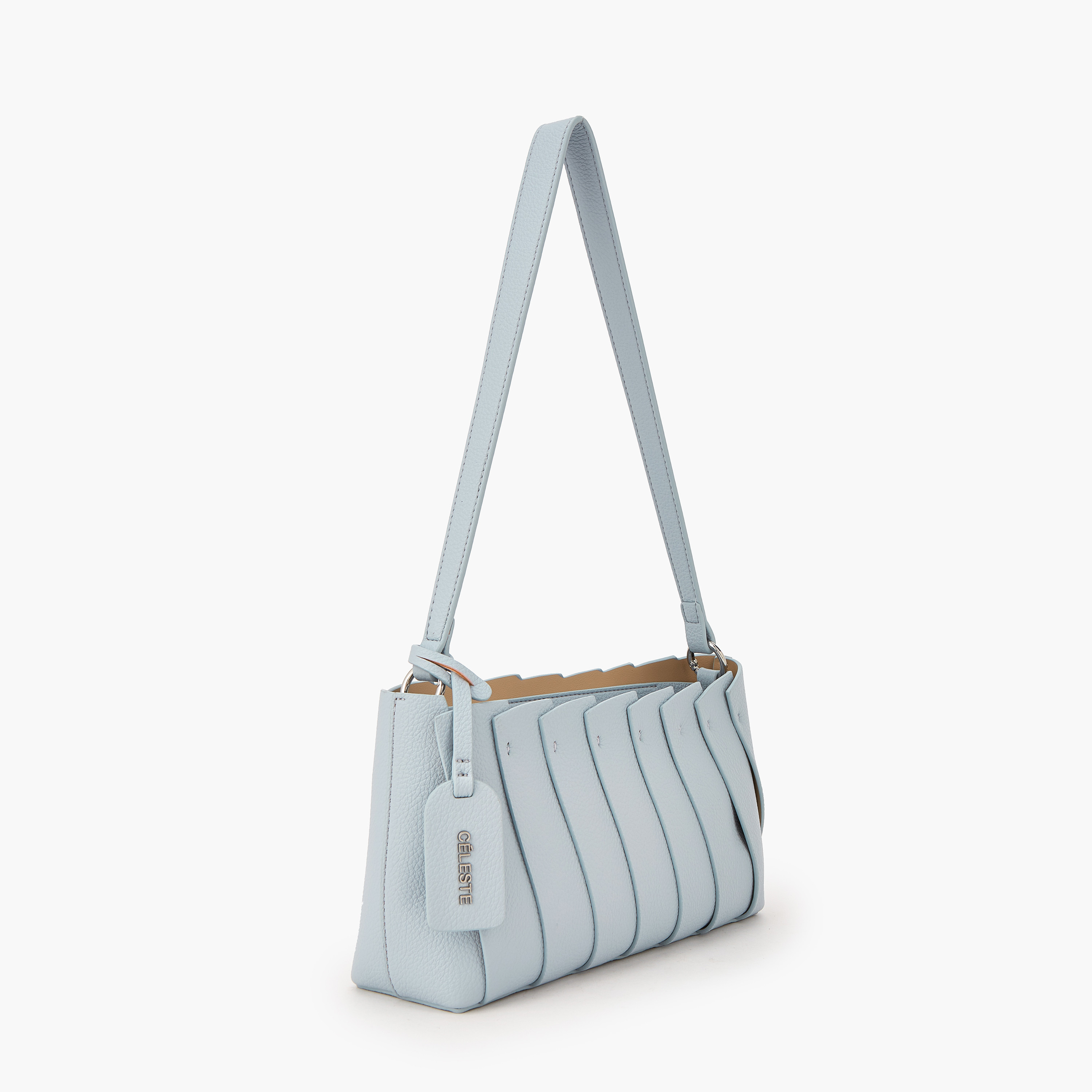 Celeste Textured Shoulder Bag with Strap Handle-women-bagsandwallets-handbags-image-3