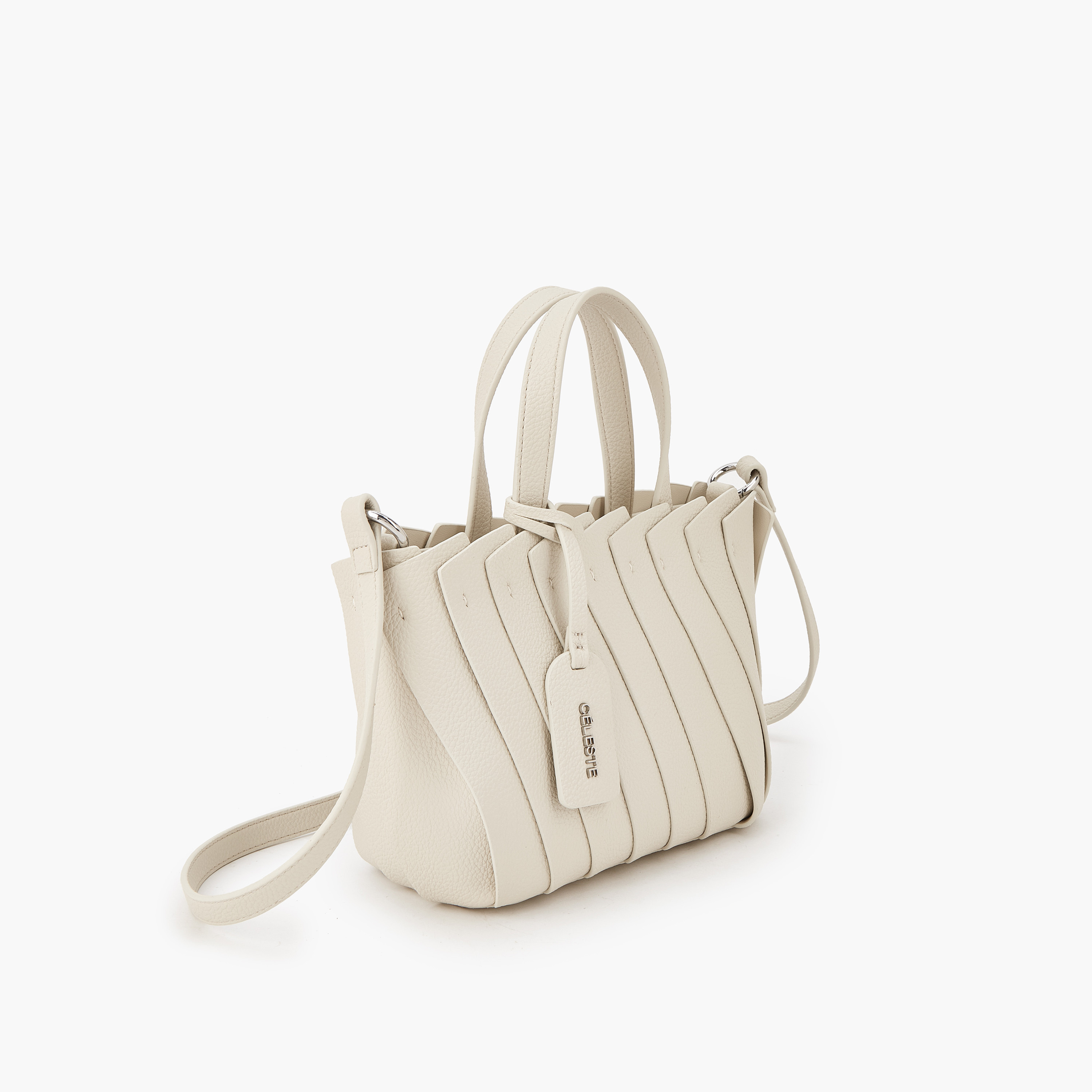 Celeste Textured Tote Bag with Adjustable Strap-women-bagsandwallets-handbags-image-3