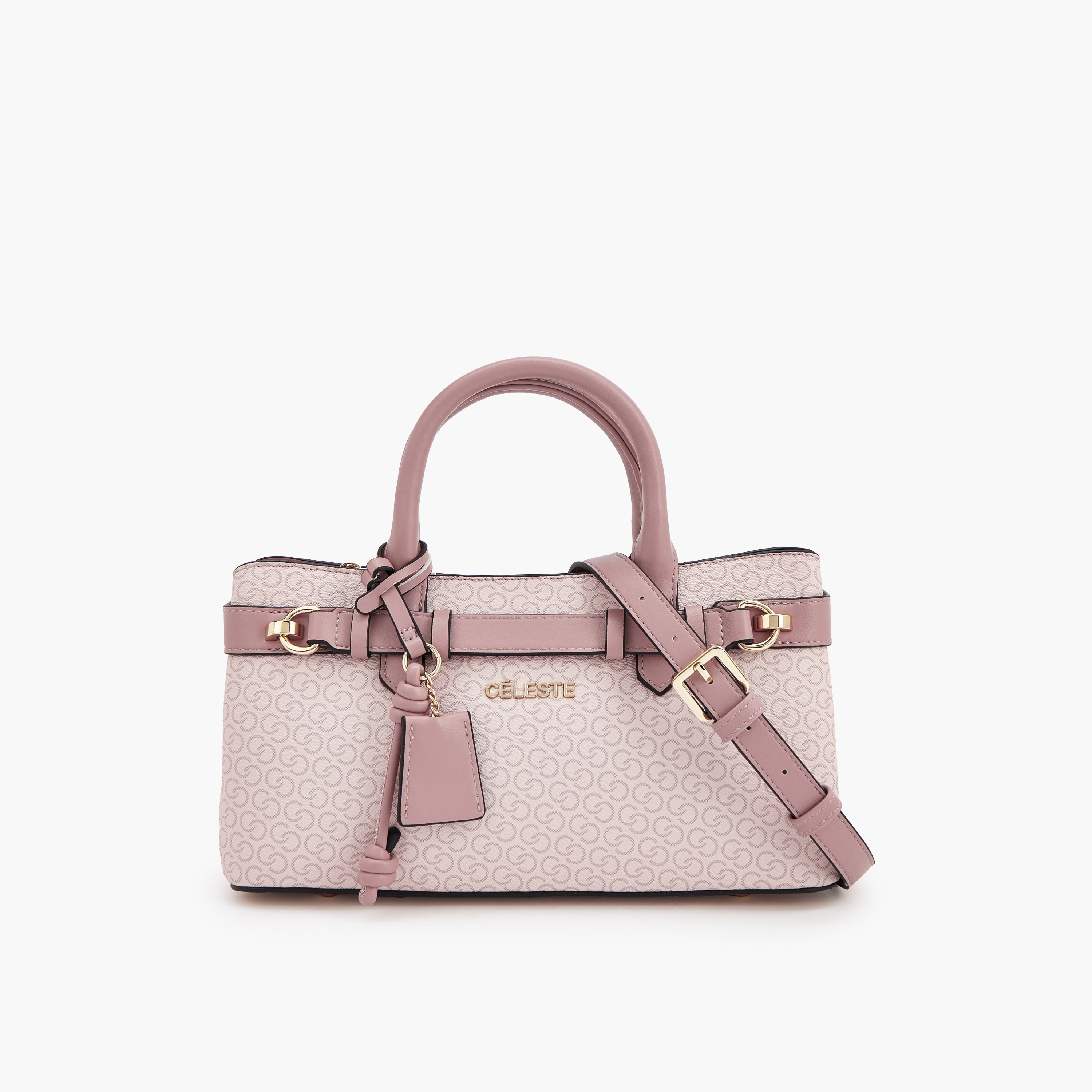 Celeste Monogram Print Tote Bag with Detachable Strap-women-bagsandwallets-handbags-image-1