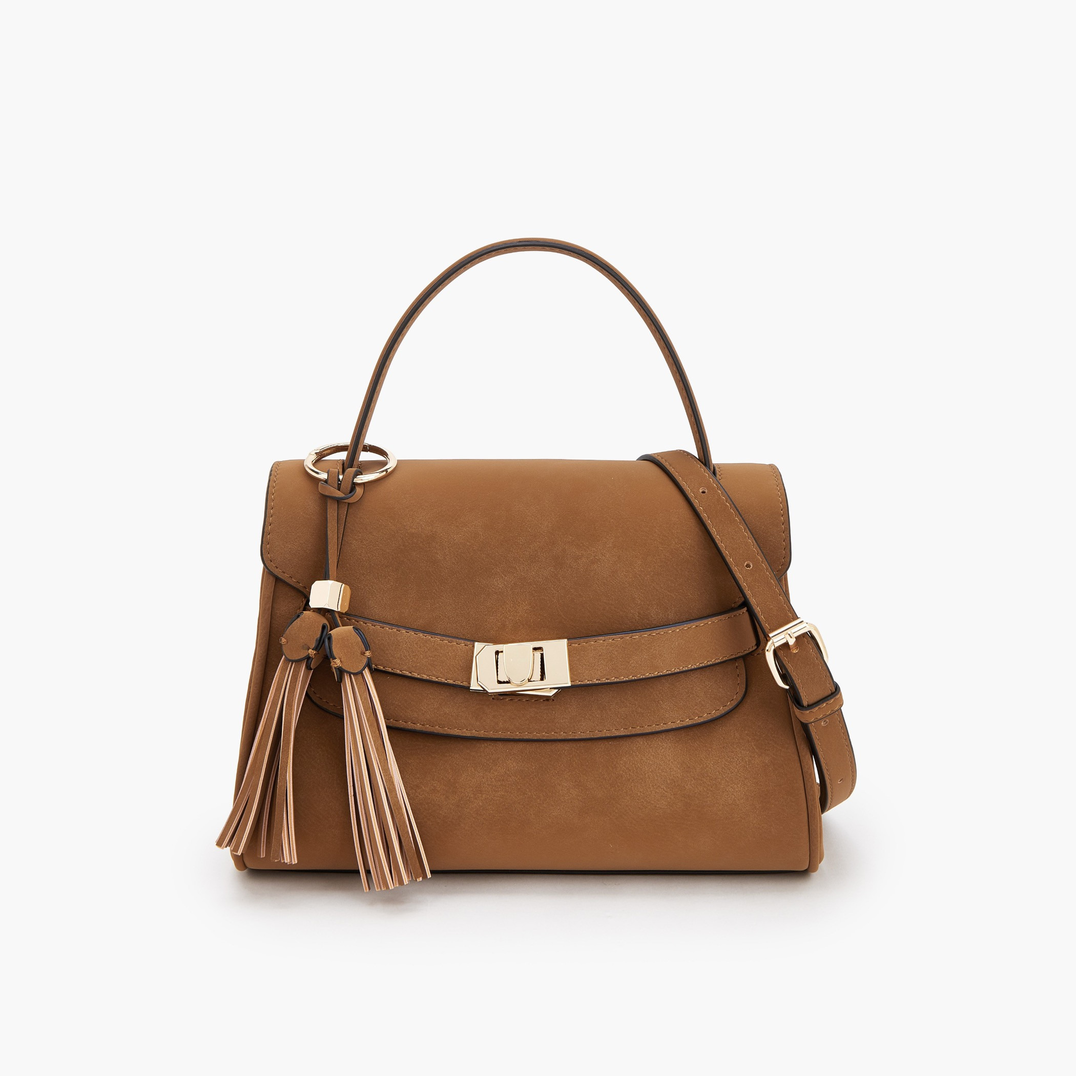 شنطة ساتشيل بدلاية شراشيب ونقوش مونوجرام بارزة الملمس من سيليست-women-bagsandwallets-handbags-image-1