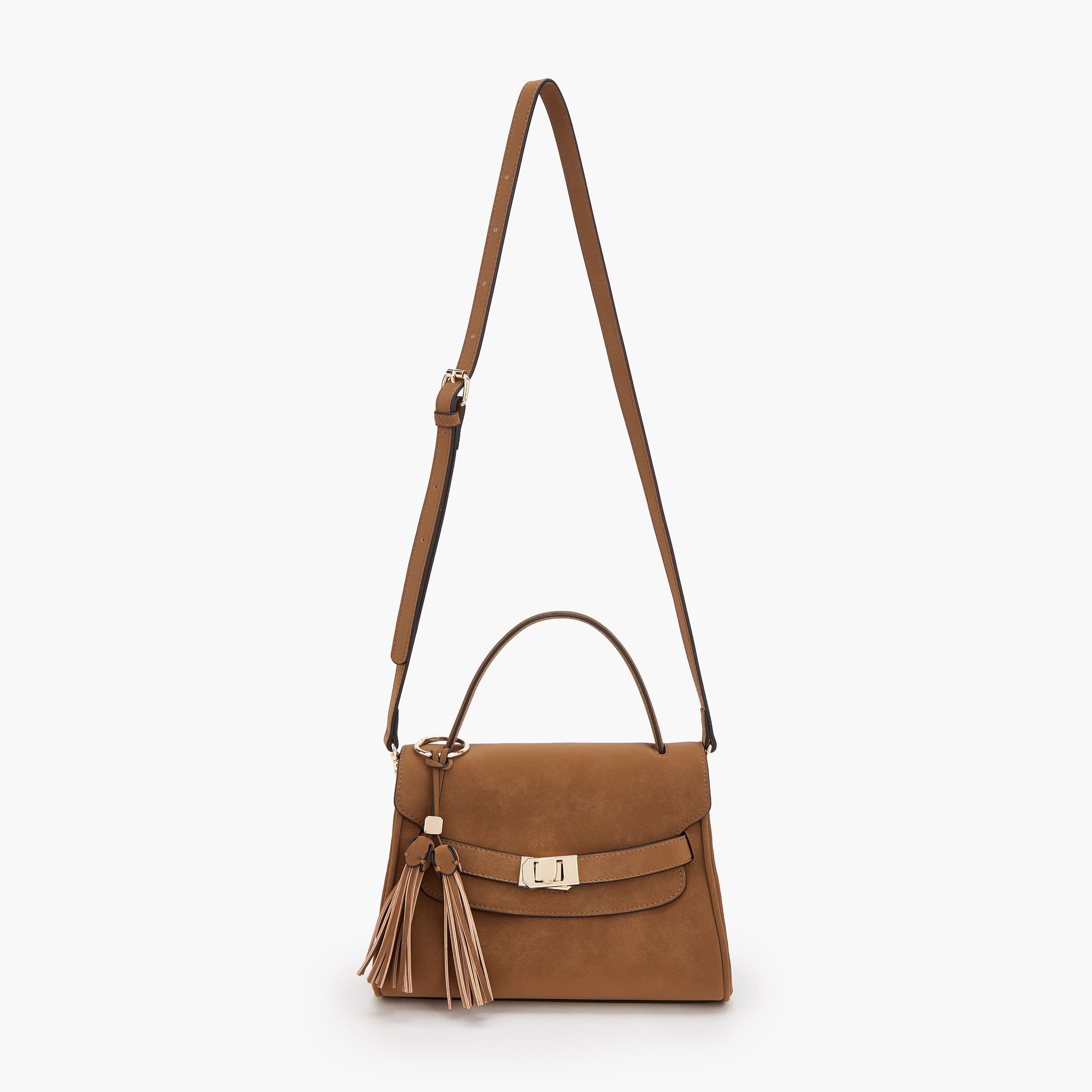شنطة ساتشيل بدلاية شراشيب ونقوش مونوجرام بارزة الملمس من سيليست-women-bagsandwallets-handbags-image-2