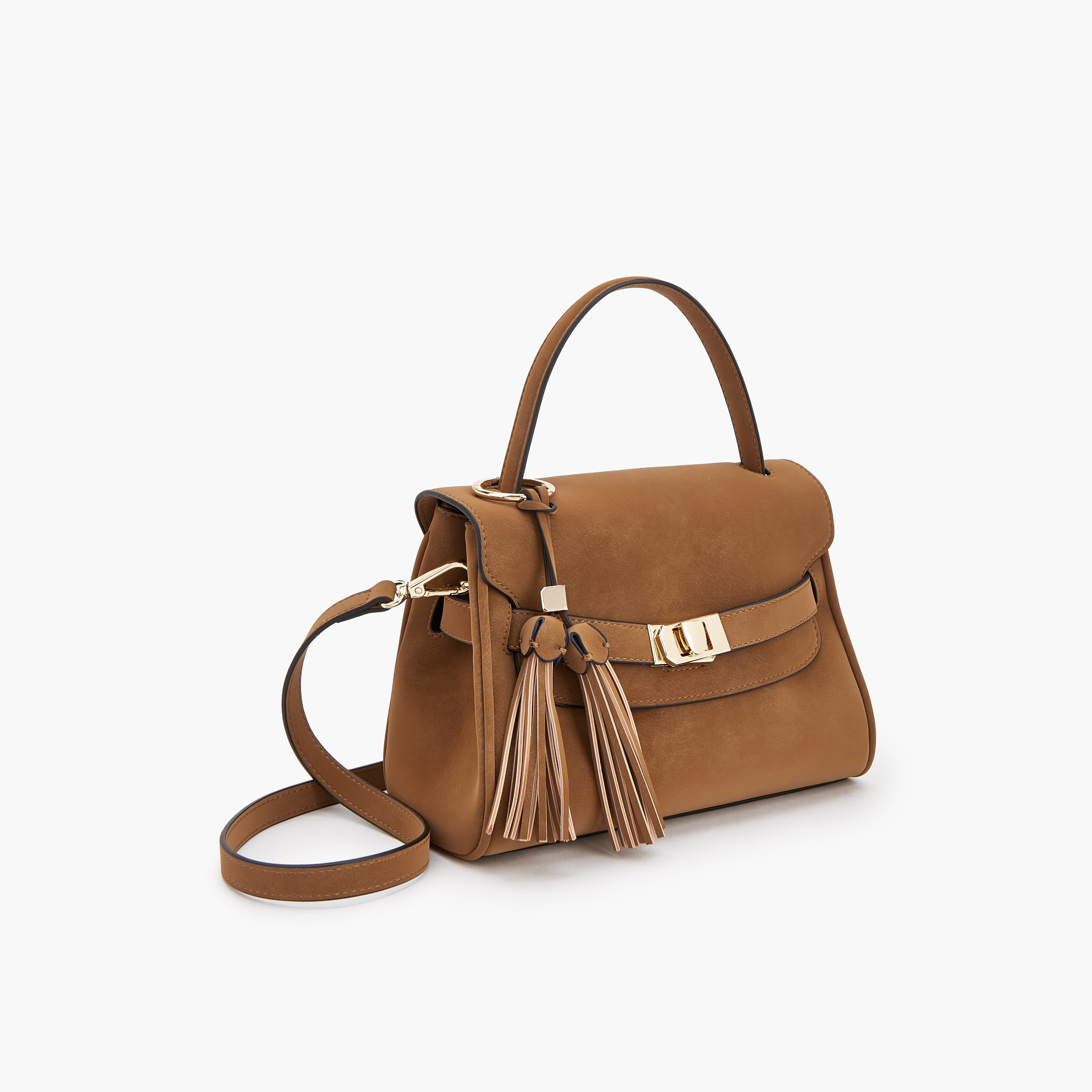 شنطة ساتشيل بدلاية شراشيب ونقوش مونوجرام بارزة الملمس من سيليست-women-bagsandwallets-handbags-image-3