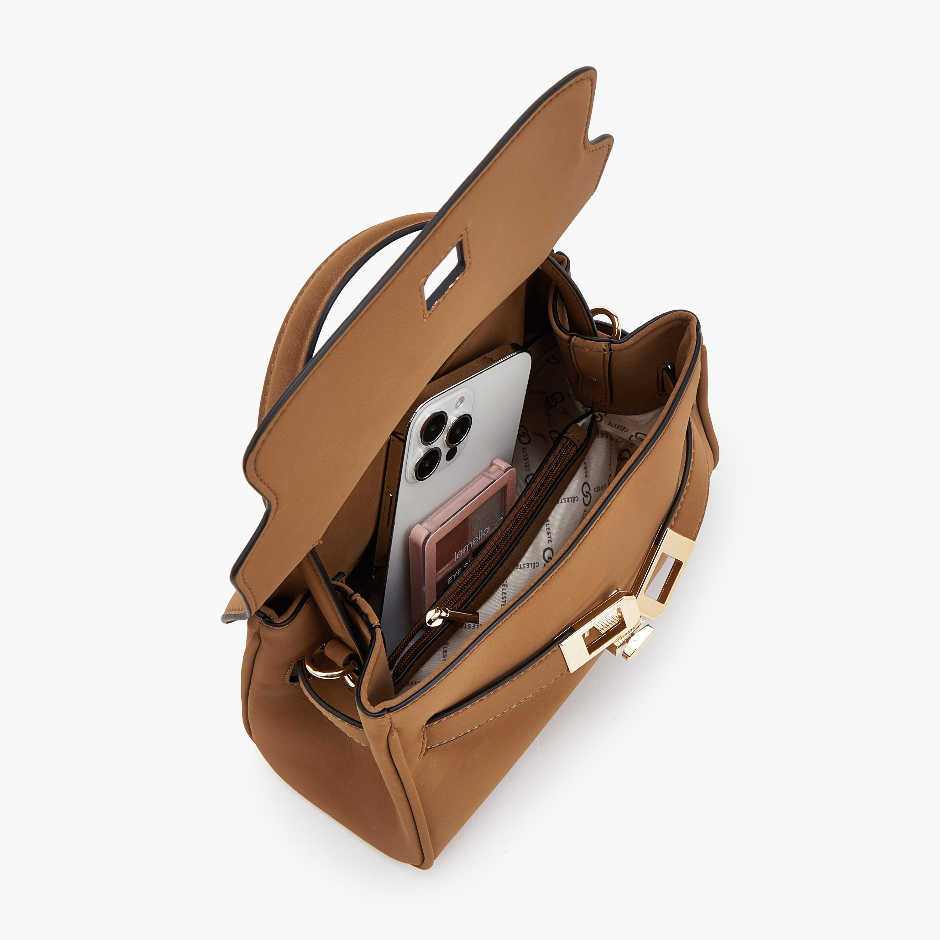 شنطة ساتشيل بدلاية شراشيب ونقوش مونوجرام بارزة الملمس من سيليست-women-bagsandwallets-handbags-image-7