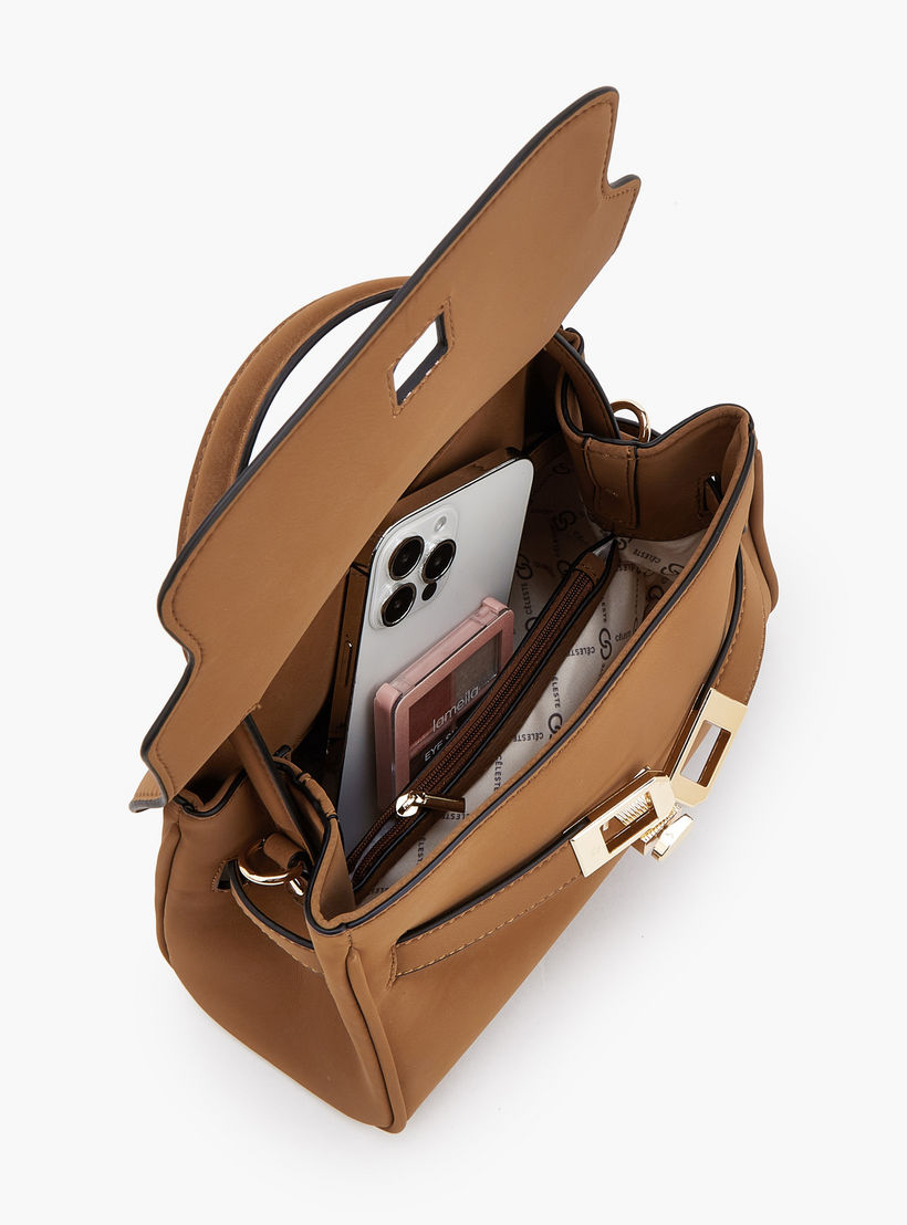 شنطة ساتشيل بدلاية شراشيب ونقوش مونوجرام بارزة الملمس من سيليست-women-bagsandwallets-handbags-image-7