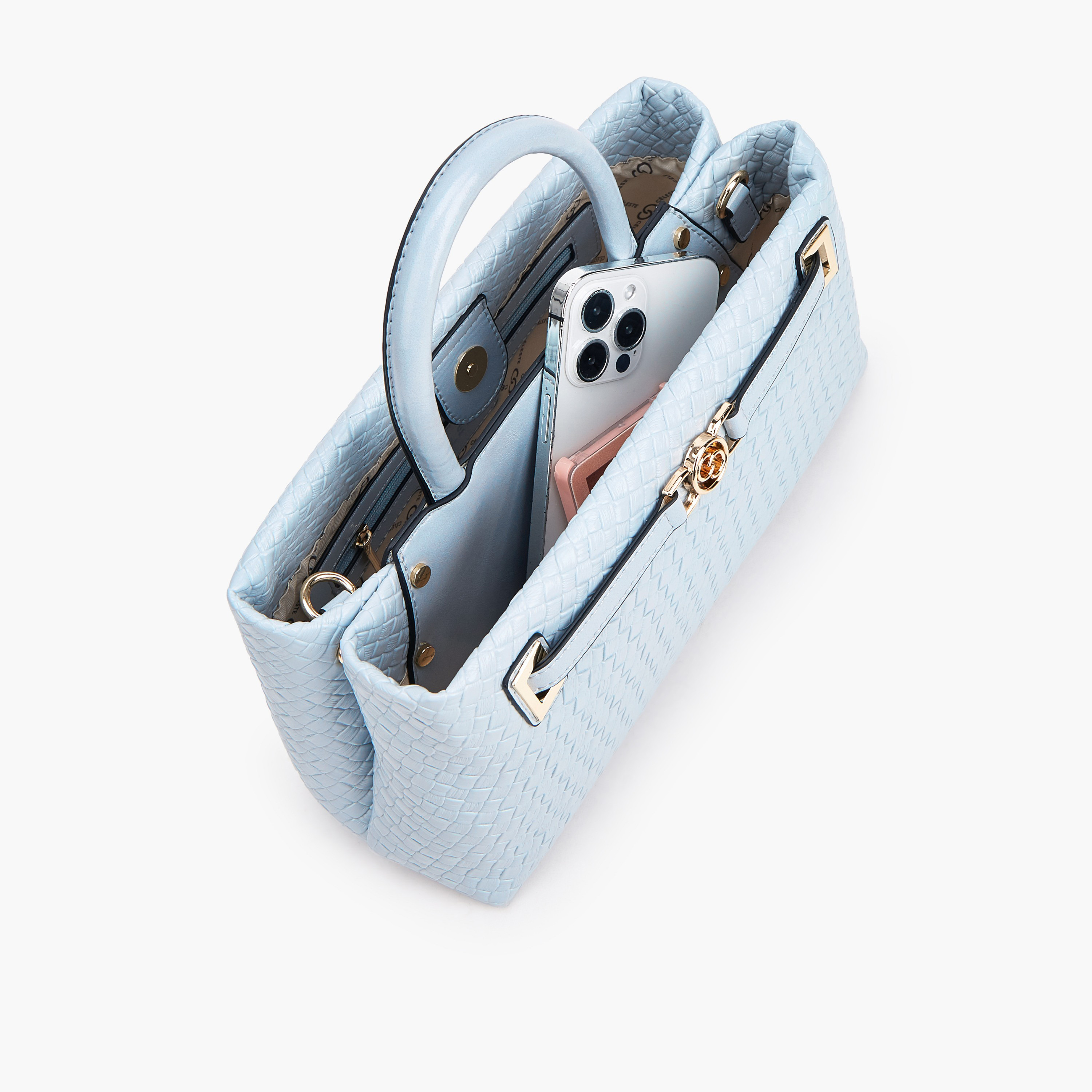 Celeste Textured Satchel Bag with Detachable Strap-women-bagsandwallets-handbags-image-7