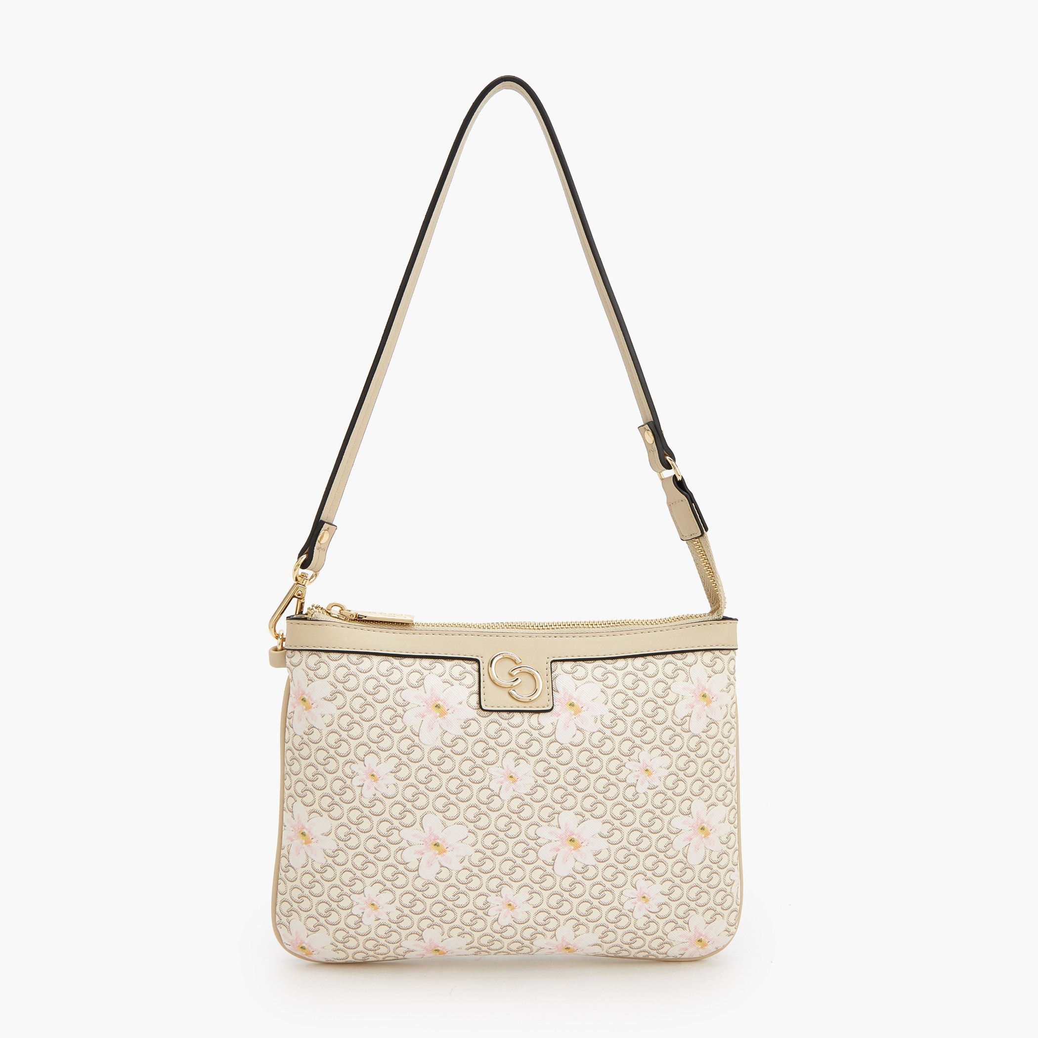 شنطة كتف بطبعات مونوجرام ومقبض حزام من سيليست-women-bagsandwallets-handbags-image-1