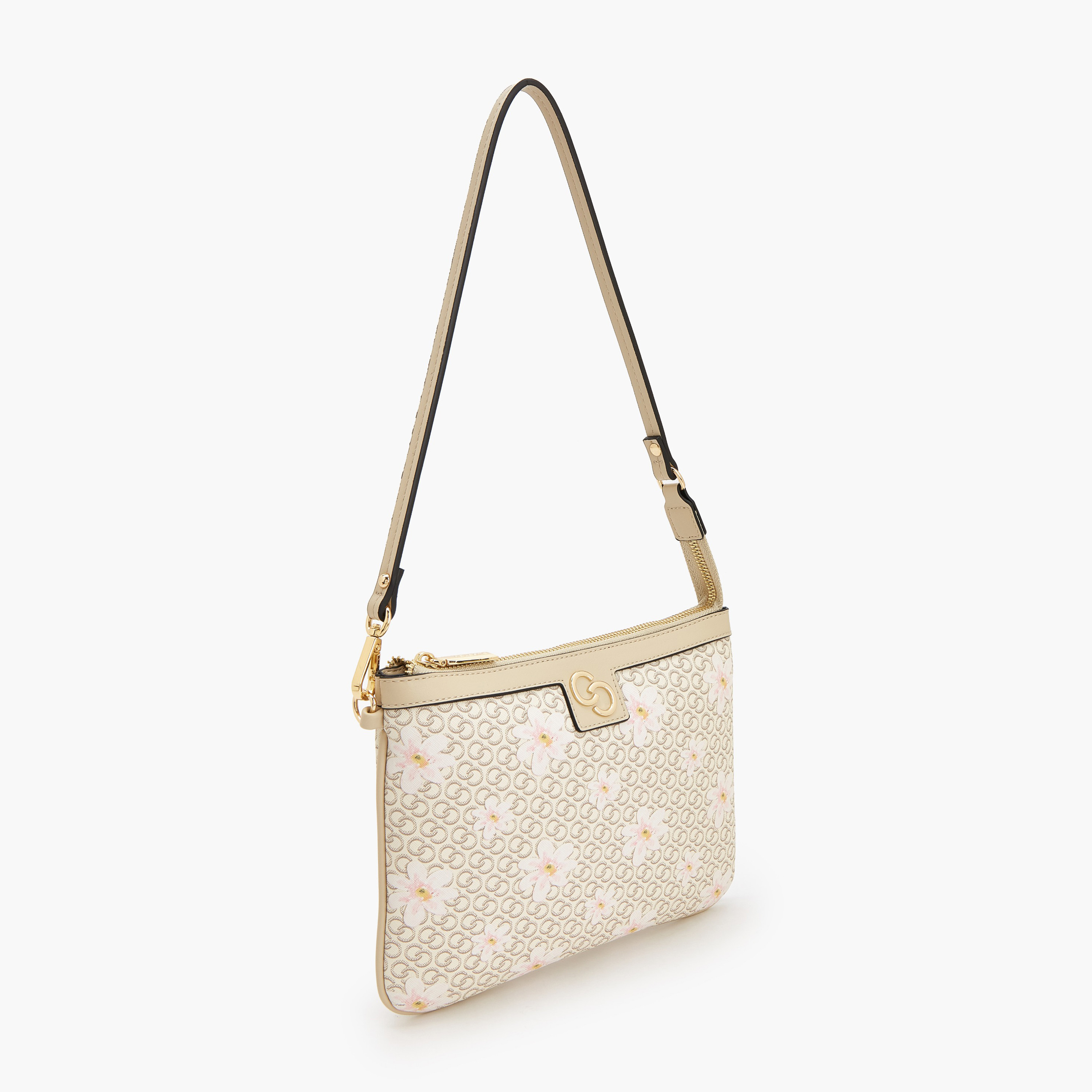 شنطة كتف بطبعات مونوجرام ومقبض حزام من سيليست-women-bagsandwallets-handbags-image-2