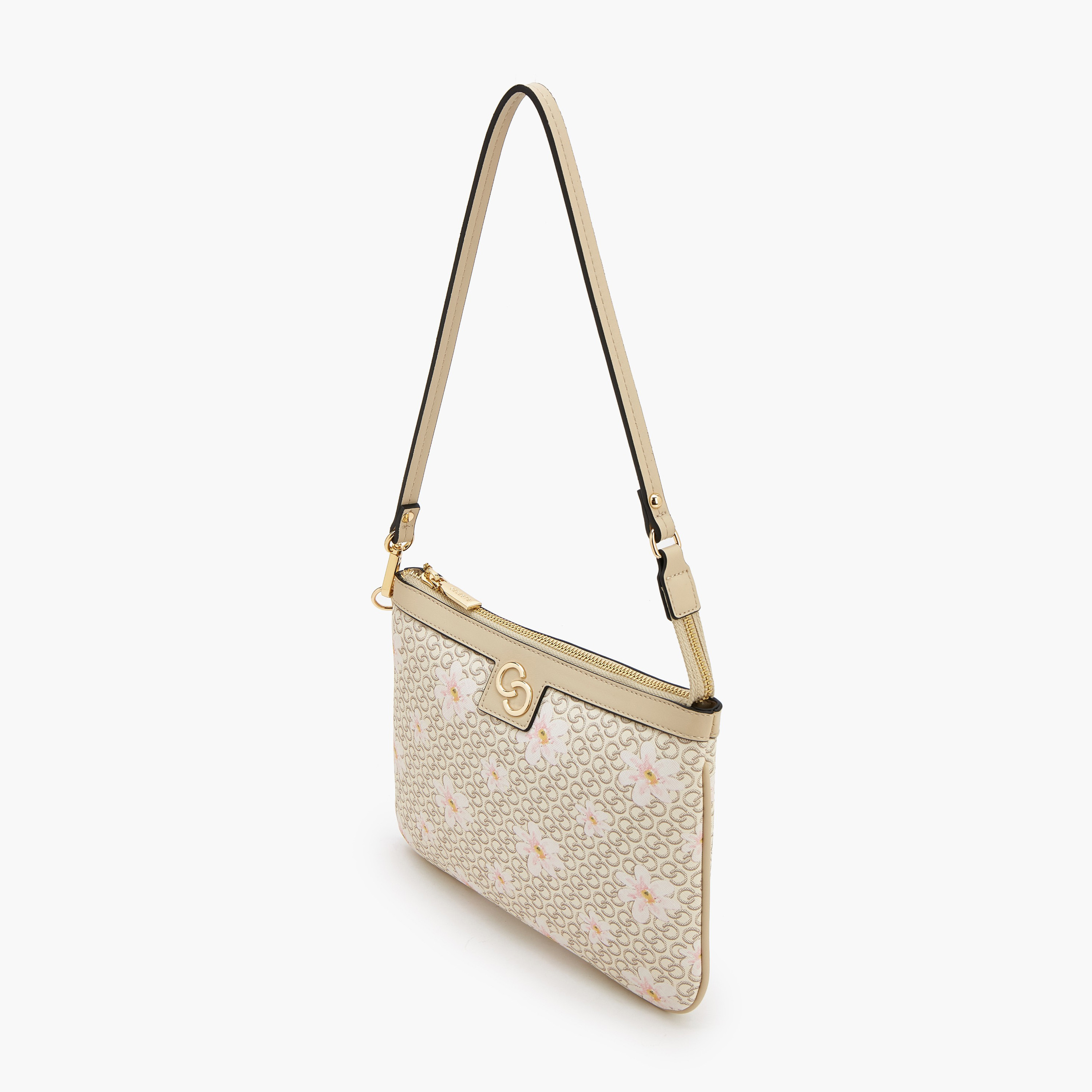 شنطة كتف بطبعات مونوجرام ومقبض حزام من سيليست-women-bagsandwallets-handbags-image-4