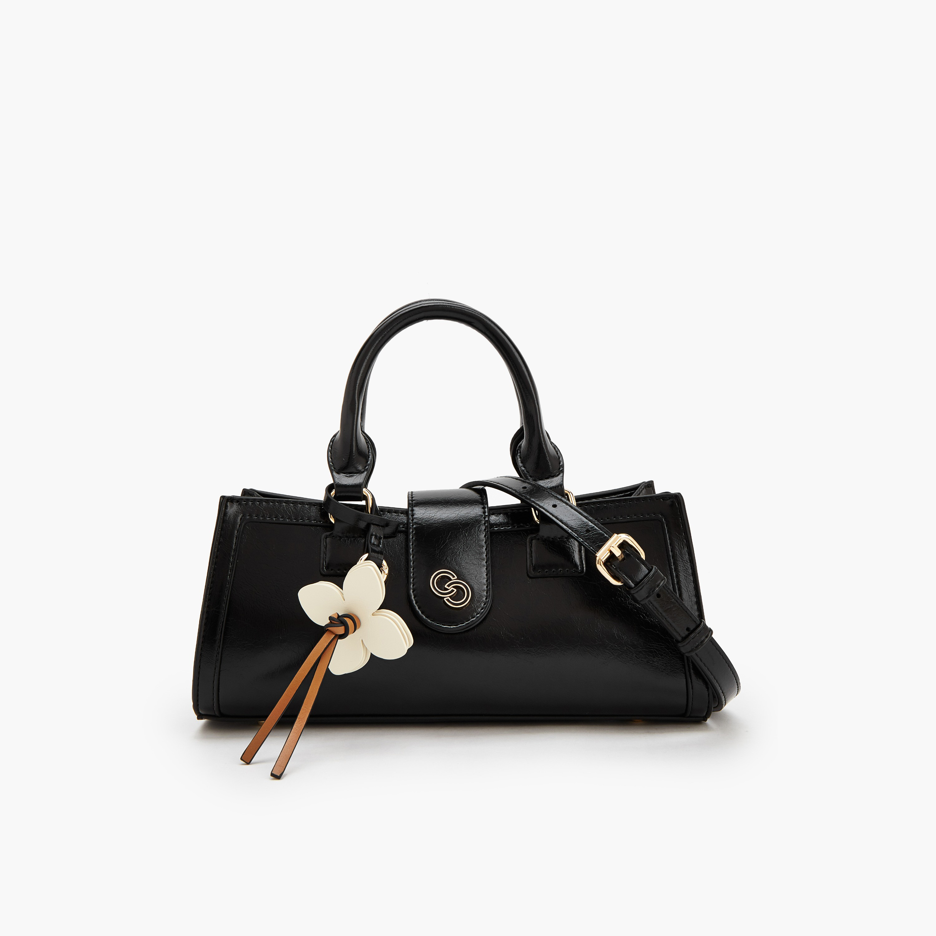 Celeste Solid Tote Bag with Floral Charm-women-bagsandwallets-handbags-image-1