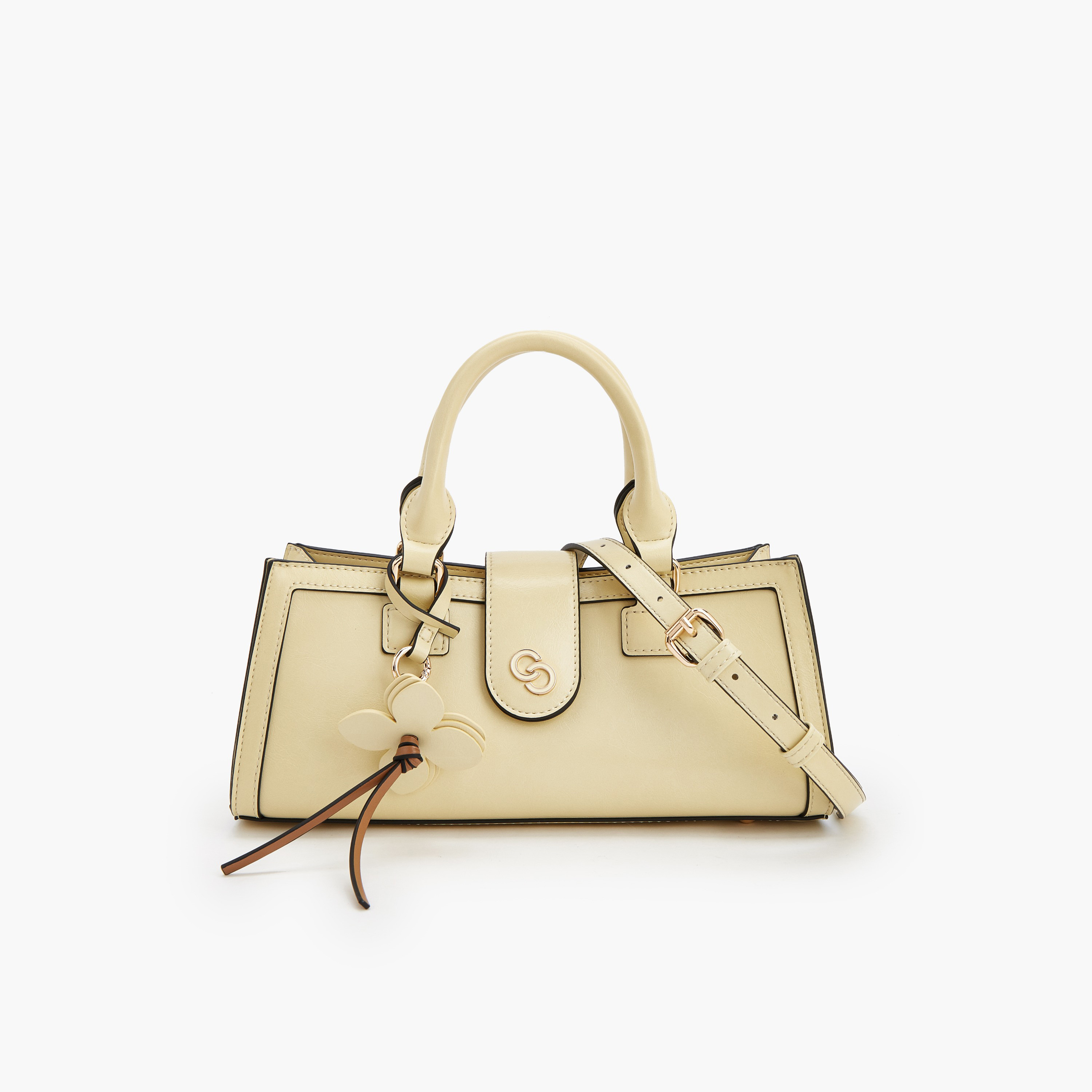 Celeste Solid Tote Bag with Floral Charm-women-bagsandwallets-handbags-image-1
