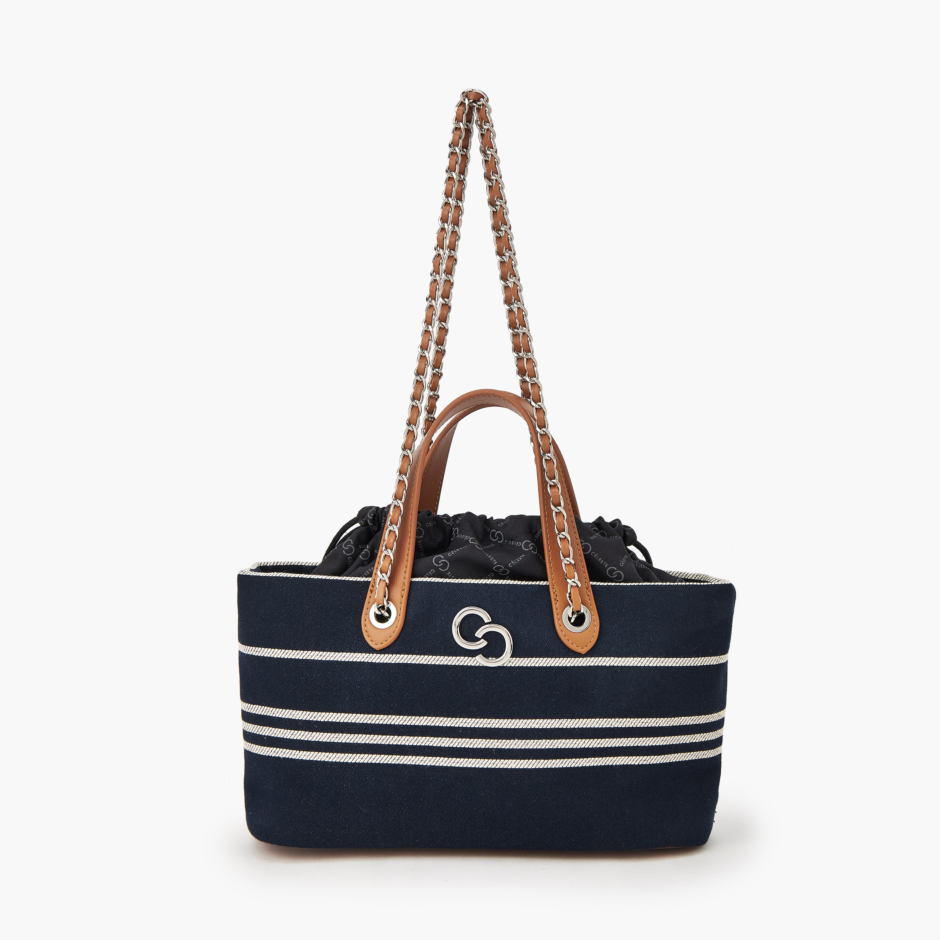 شنطة توتي مقلمة بمقبض مزدوج من سيليست-women-bagsandwallets-handbags-image-1