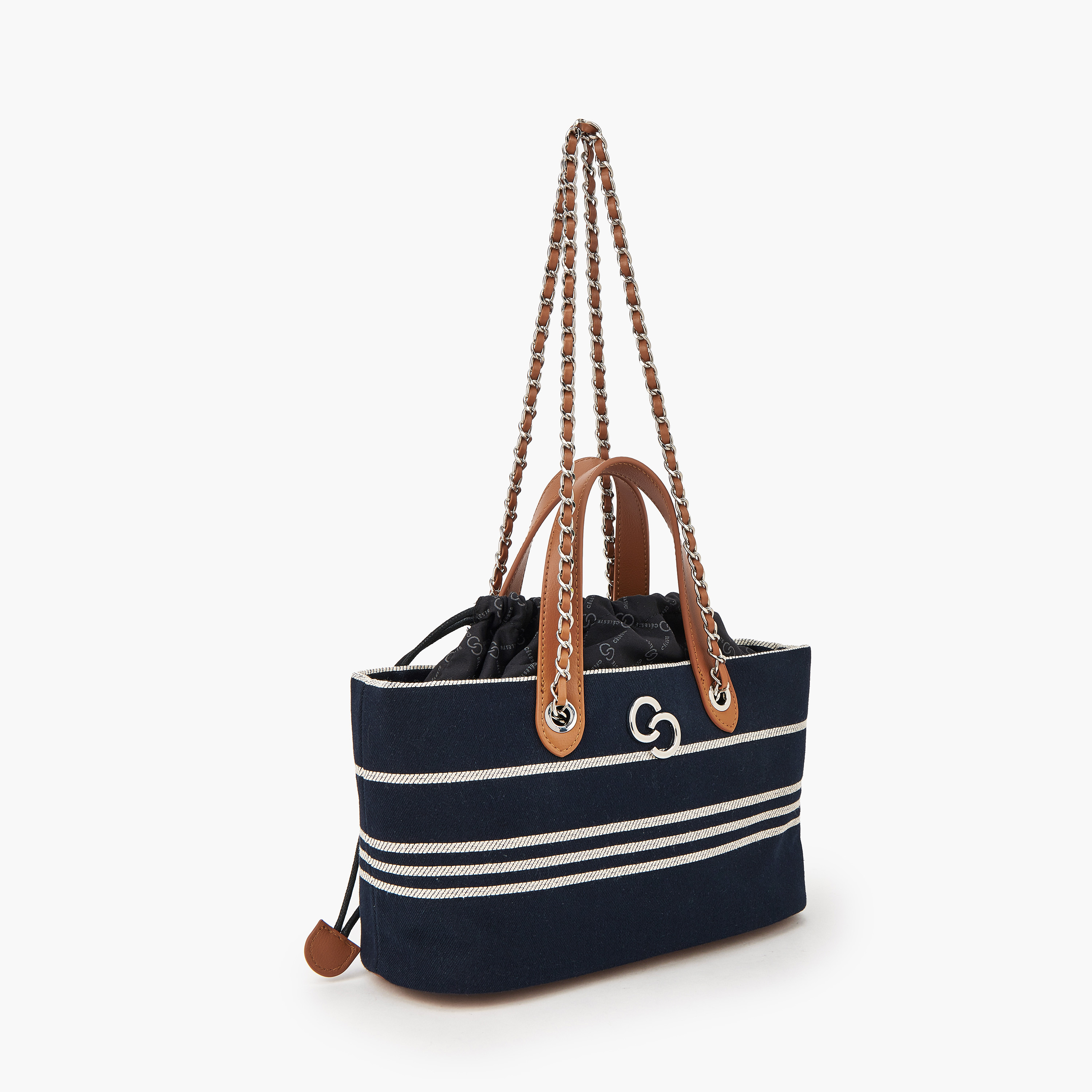 شنطة توتي مقلمة بمقبض مزدوج من سيليست-women-bagsandwallets-handbags-image-2