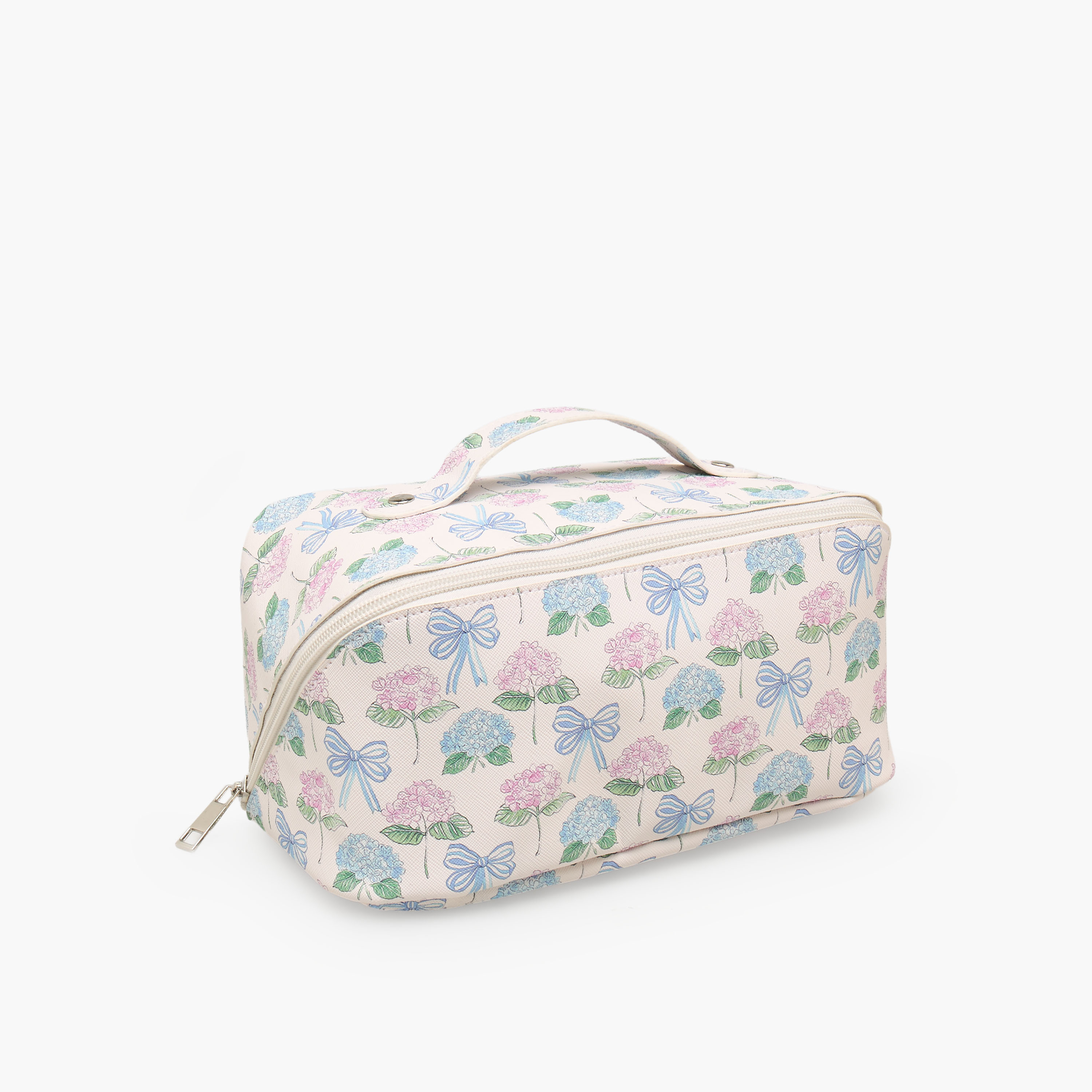 Floral Print Cosmetic Bag with Handle-beautyandpersonalcare-makeup-brushesandaccessories-makeuppouches-image-2