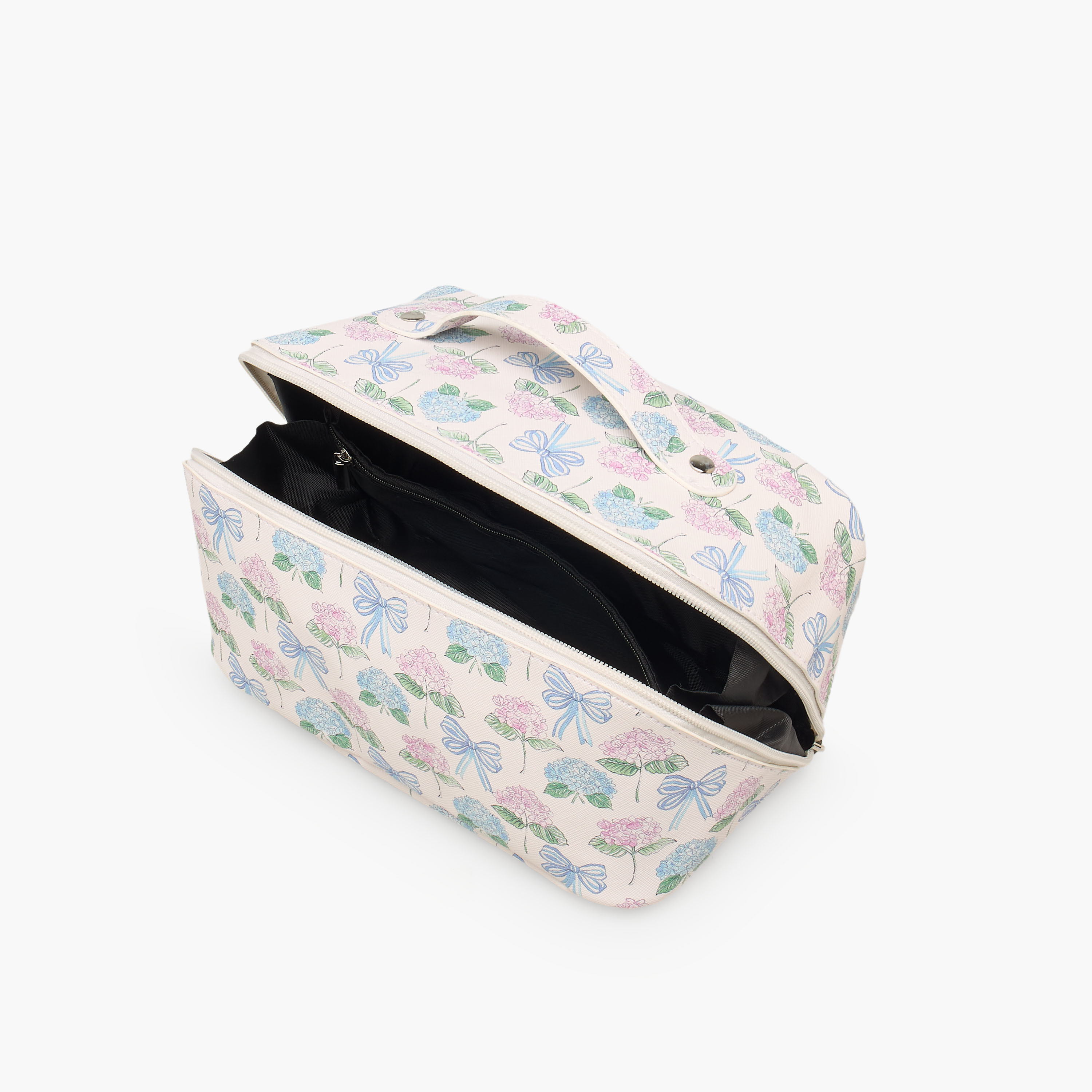 Floral Print Cosmetic Bag with Handle-beautyandpersonalcare-makeup-brushesandaccessories-makeuppouches-image-7