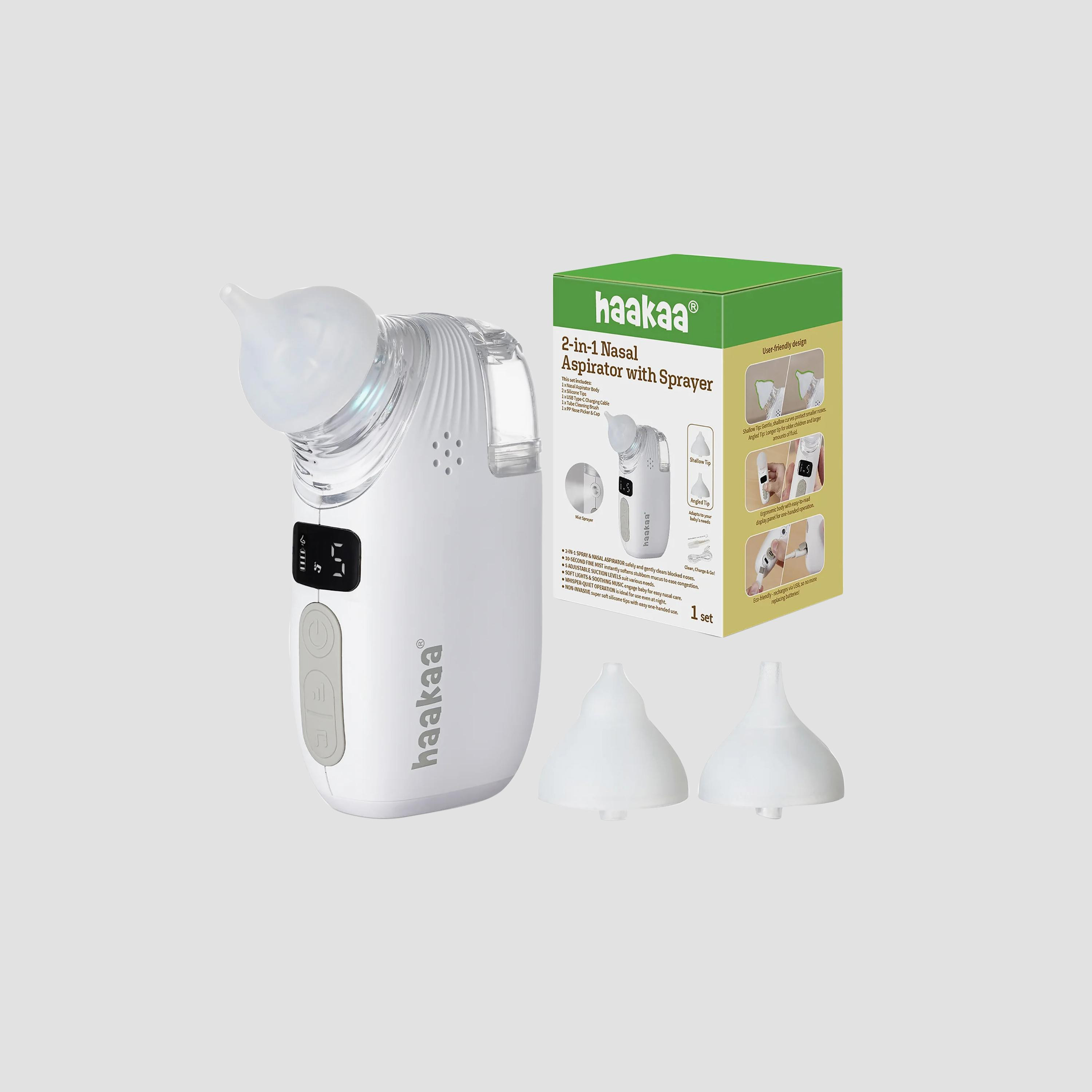 Haakaa 2-in-1 Electric Baby Nasal Aspirator with Sprayer-baby-healthandsafety-thermometersandaspirators-image-2