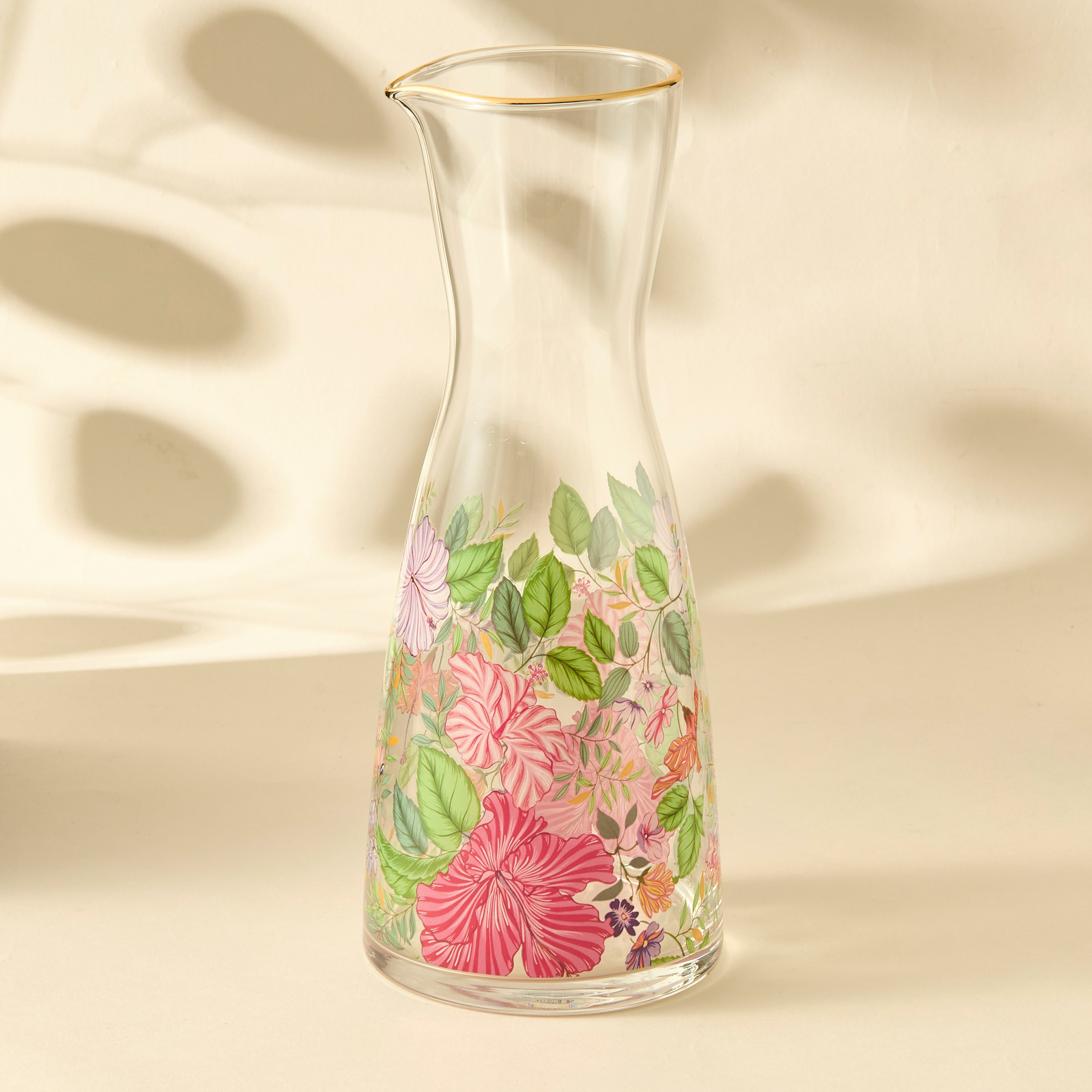 Summer Hot Flower Printed 5-Piece Carafe and Glass Set-household-dining-glassware-drinkingglasses-image-3