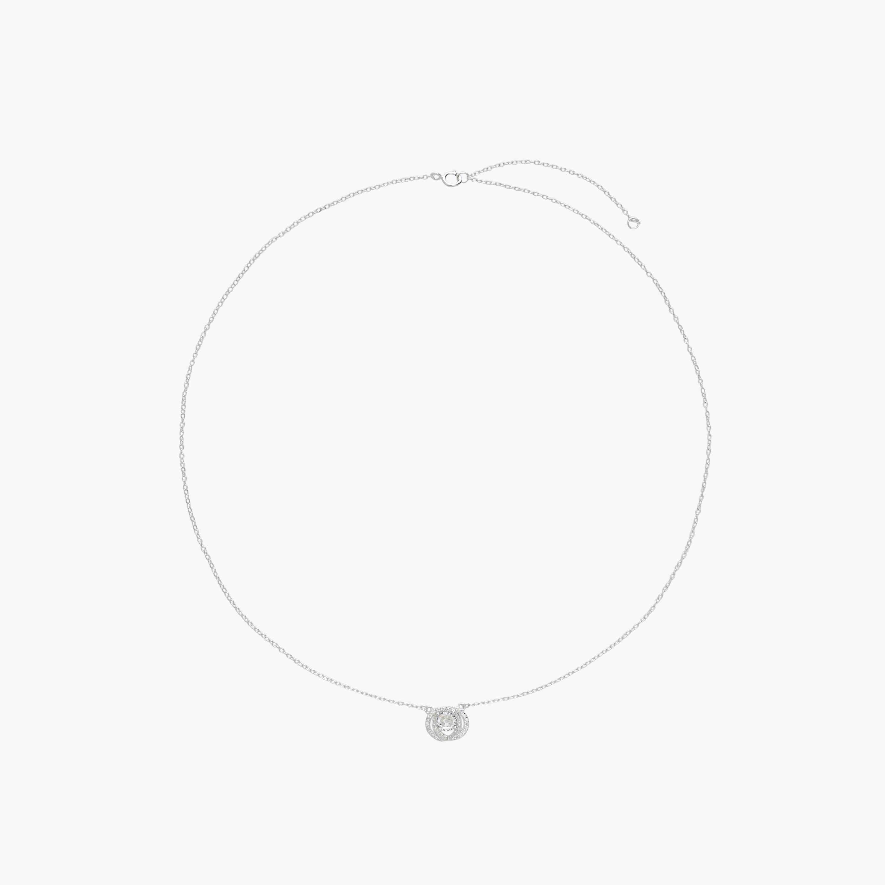 عقد فضي اللون بدلاية مزينة بالأحجار-women-watchesandjewellery-jewellery-necklacesandpendants-image-1