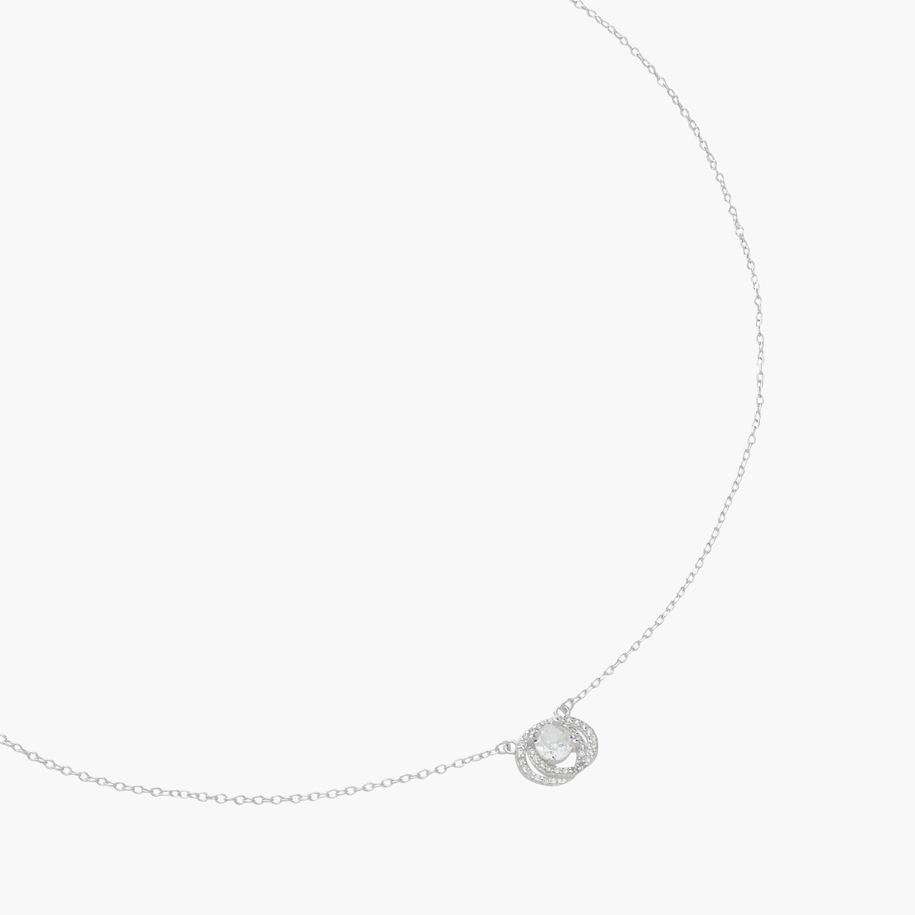 عقد فضي اللون بدلاية مزينة بالأحجار-women-watchesandjewellery-jewellery-necklacesandpendants-image-2