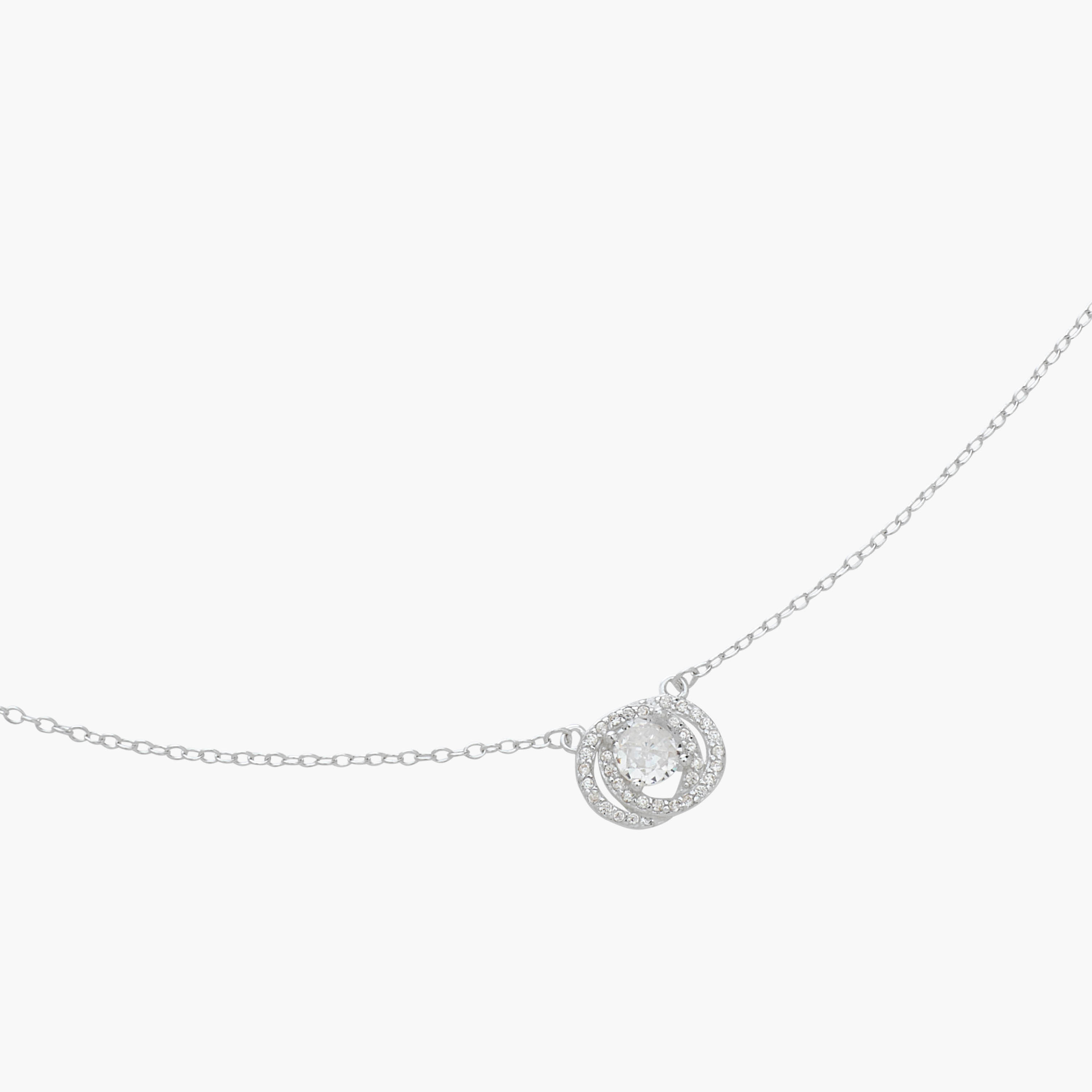 عقد فضي اللون بدلاية مزينة بالأحجار-women-watchesandjewellery-jewellery-necklacesandpendants-image-4