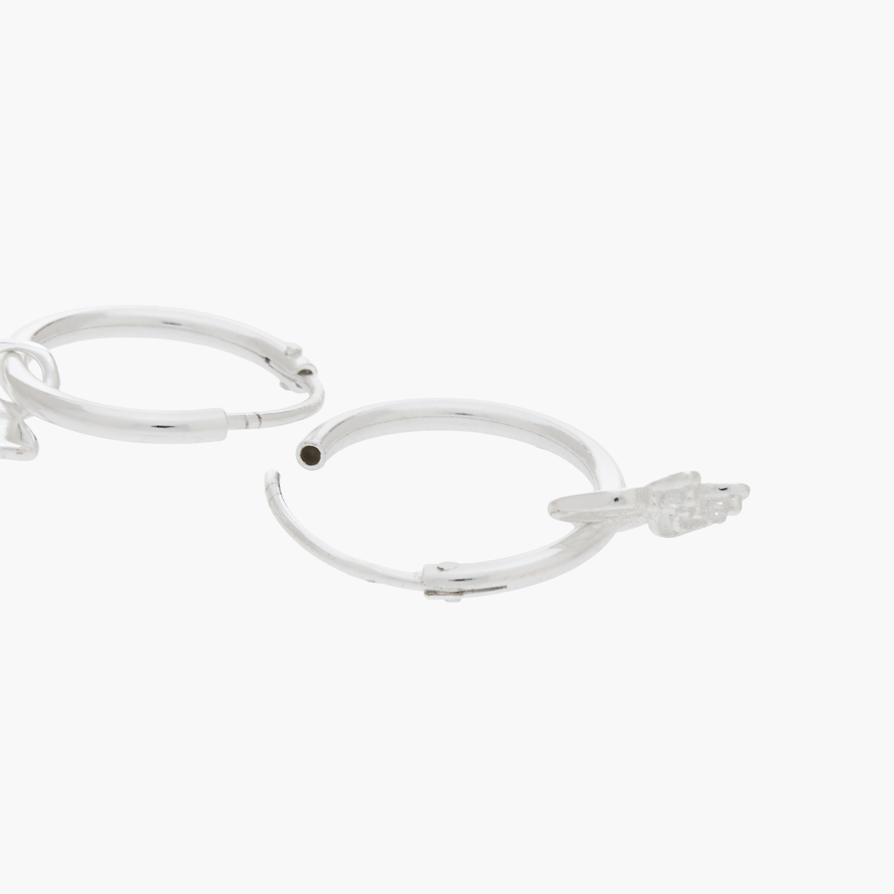 Silver Tone Hoop Earrings with Butterfly Charm-women-watchesandjewellery-jewellery-earrings-image-4