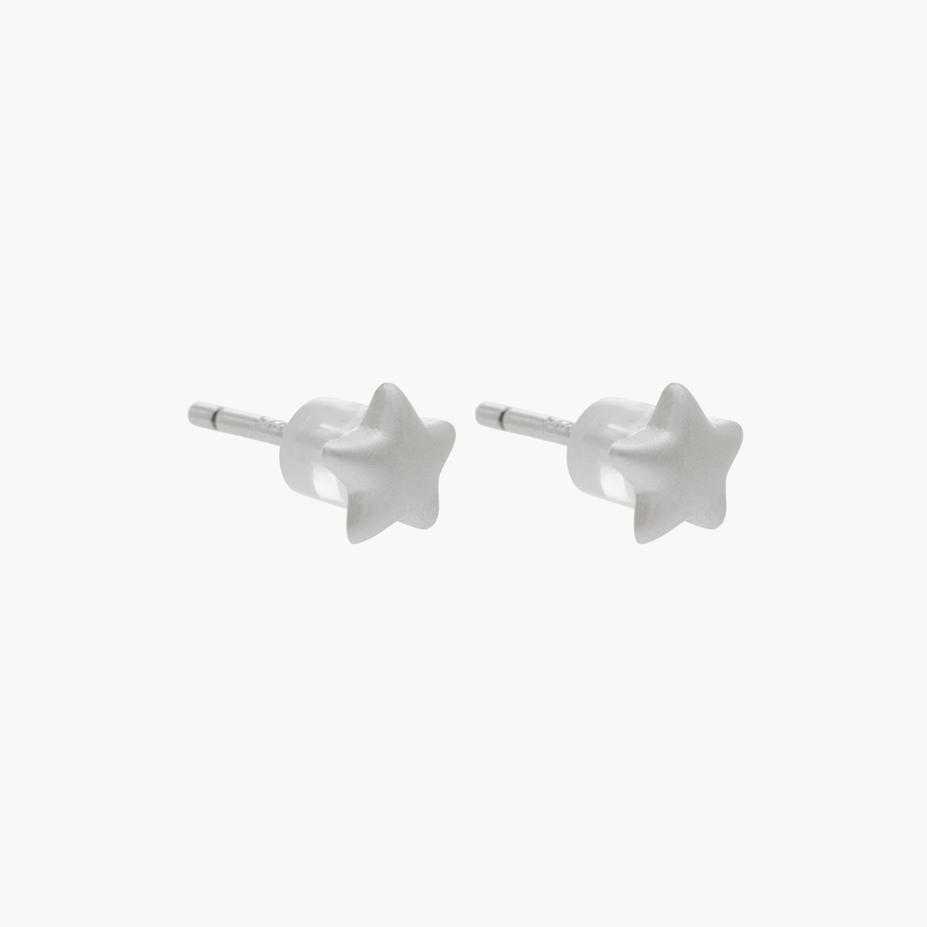 Silver Tone Star Stud Earrings with Pushback Closure-women-watchesandjewellery-jewellery-earrings-image-2