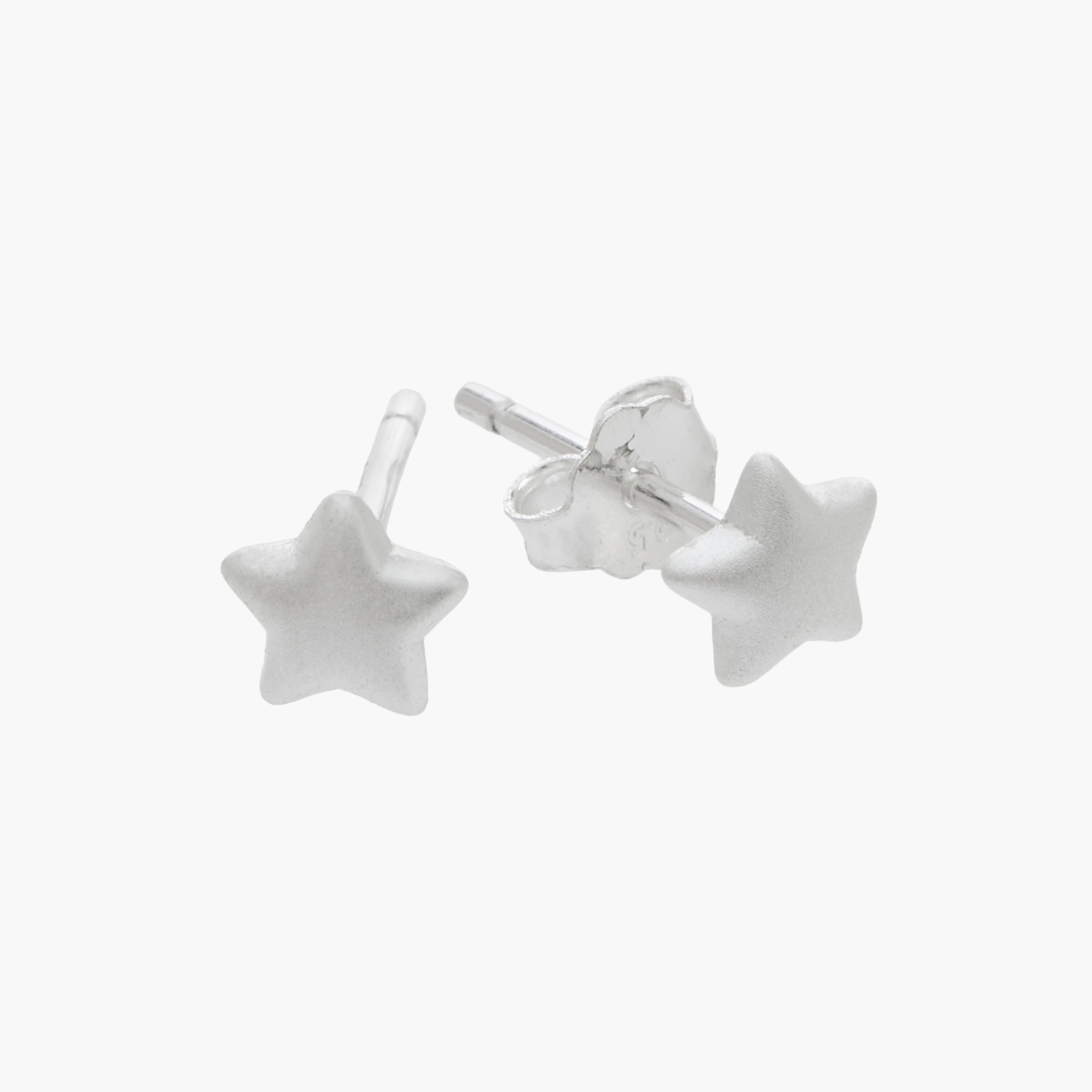 Silver Tone Star Stud Earrings with Pushback Closure-women-watchesandjewellery-jewellery-earrings-image-4