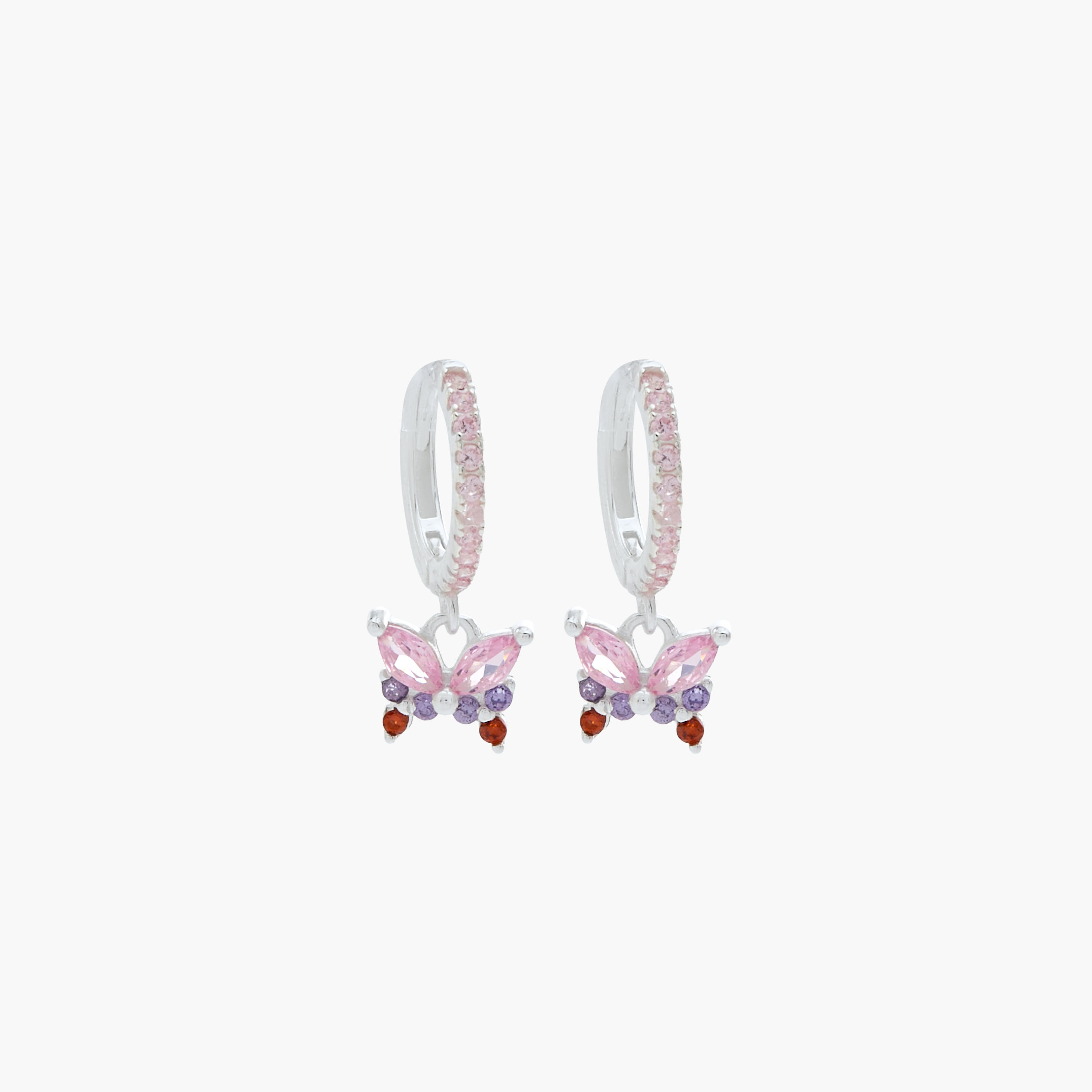 حلق طوق بلون فضي ودلاية فراشة-women-watchesandjewellery-jewellery-earrings-image-1